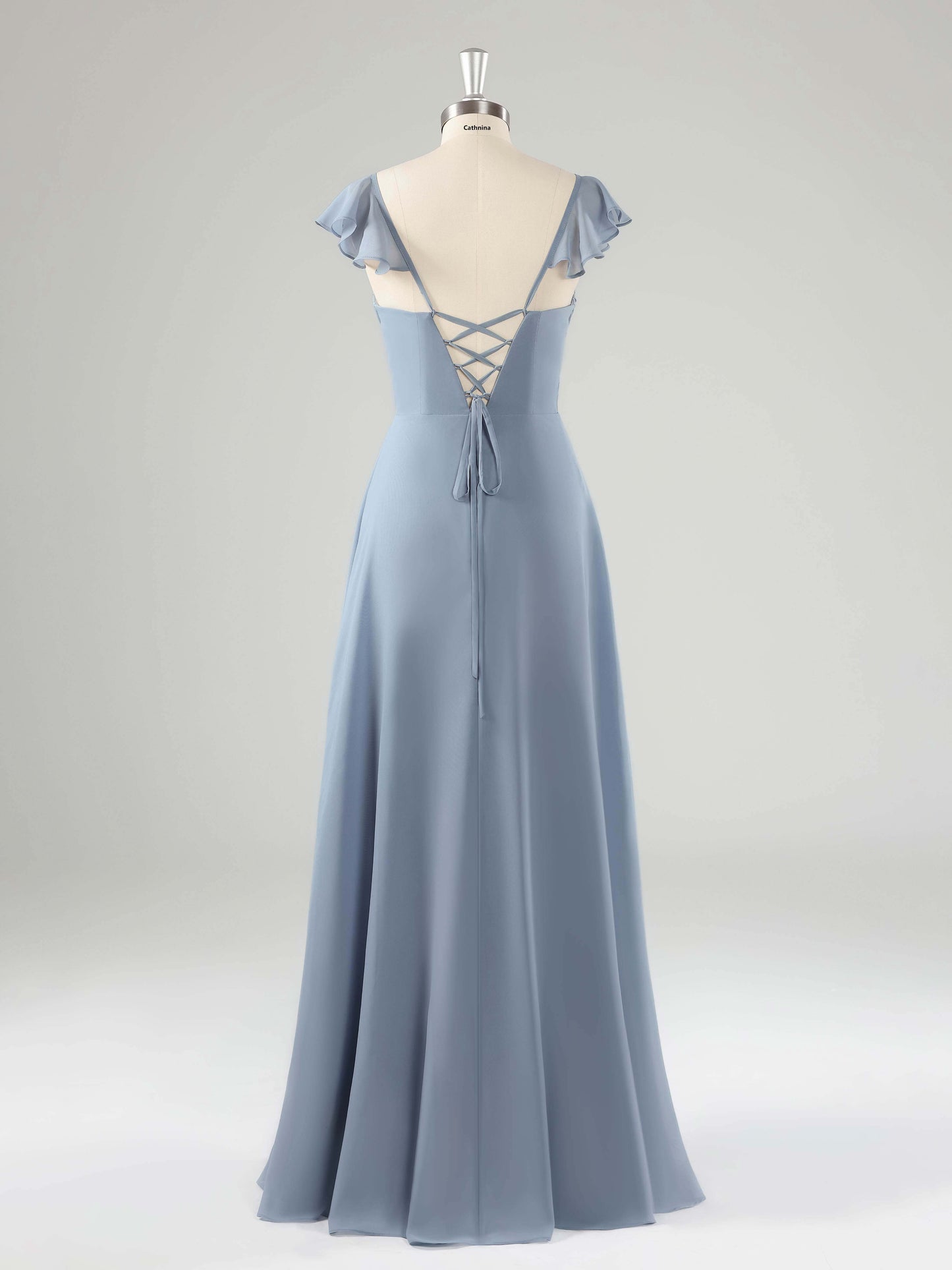 Lainey V-Neck A-line Floor Length Bridesmaid Dresses with Slit