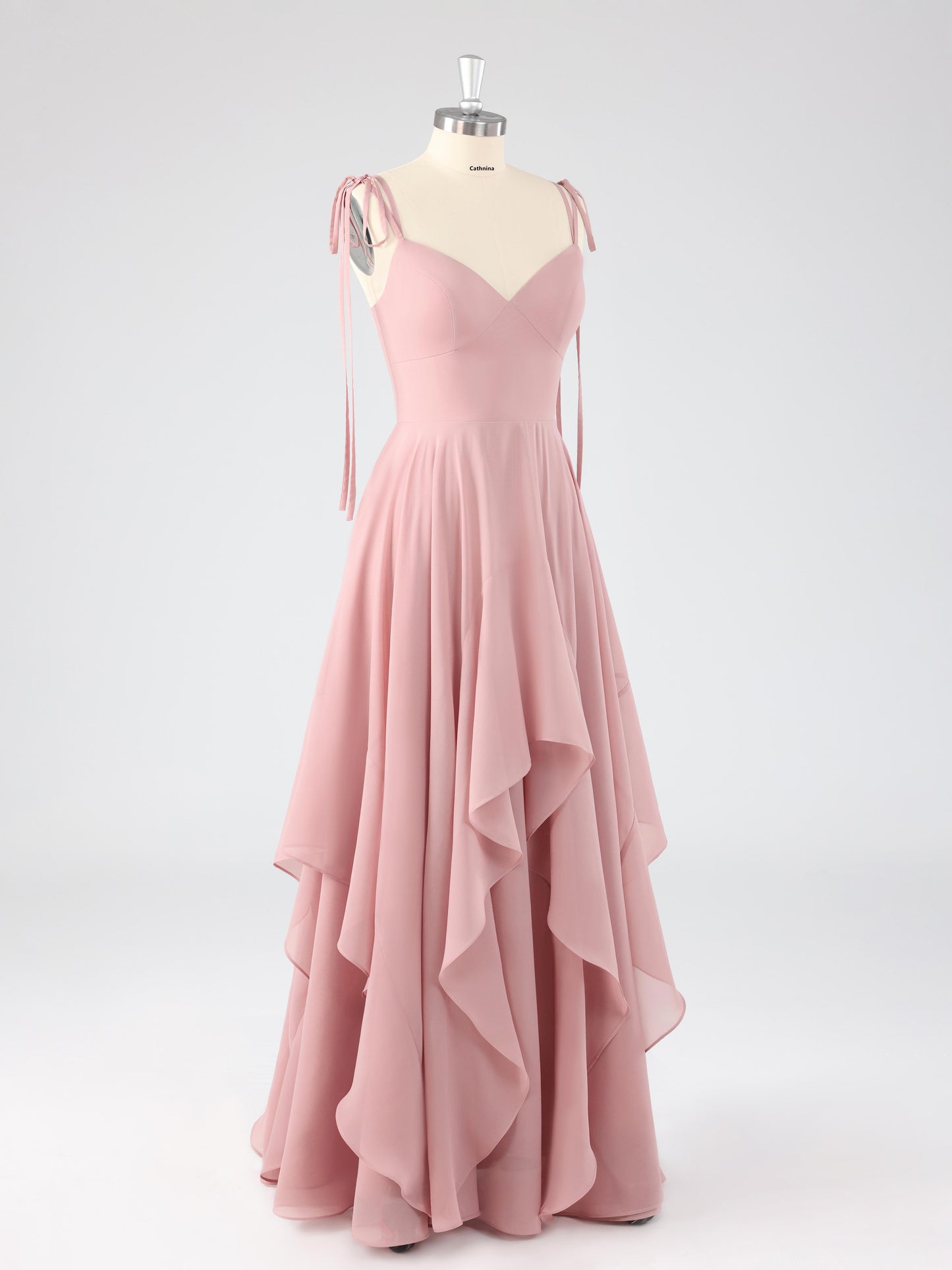 Lamel Chic V-neck Ruffles A-line Chiffon Bridesmaid Dresses