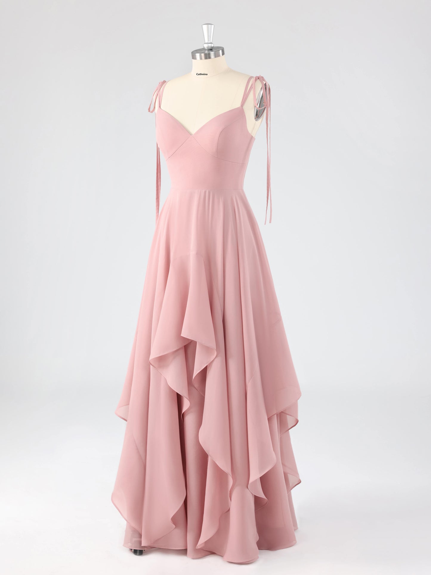 Lamel Chic V-neck Ruffles A-line Chiffon Bridesmaid Dresses