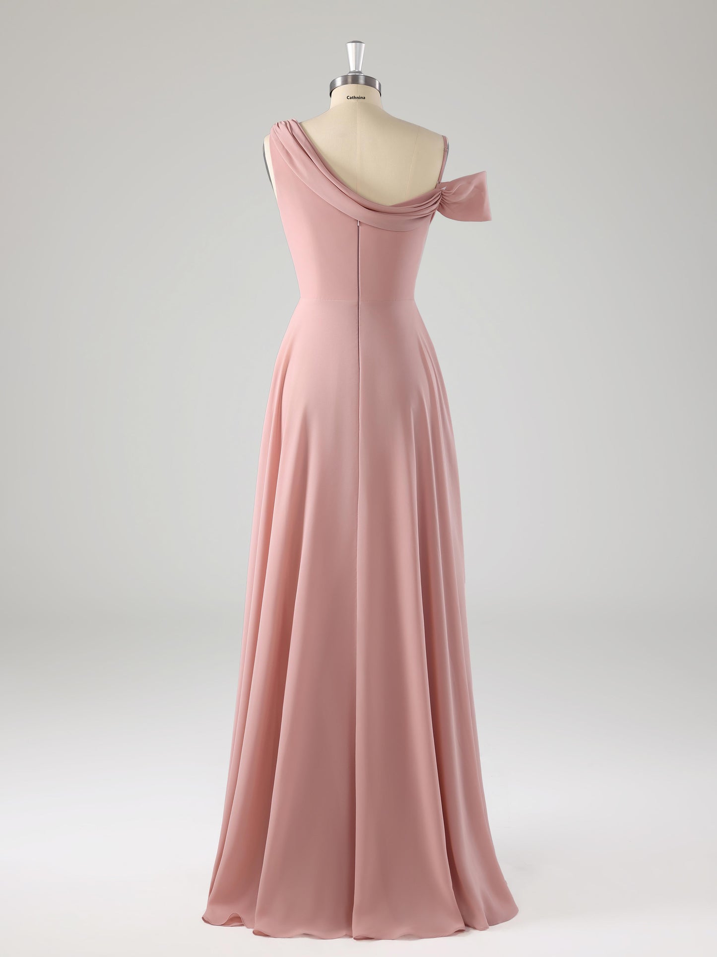 Lamey Chic One Shoulder A-line Chiffon Bridesmaid Dresses with Slit