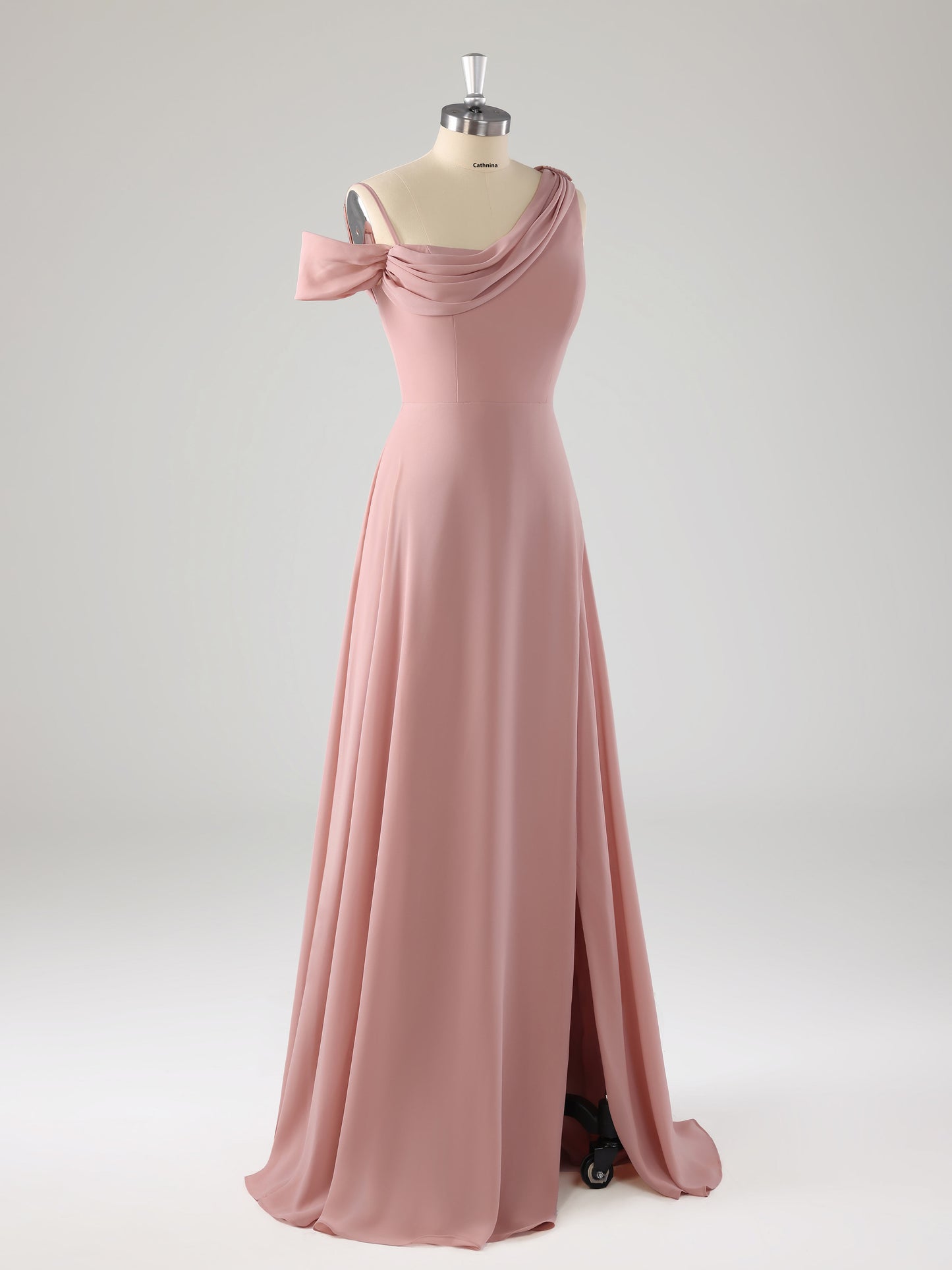 Lamey Chic One Shoulder A-line Chiffon Bridesmaid Dresses with Slit