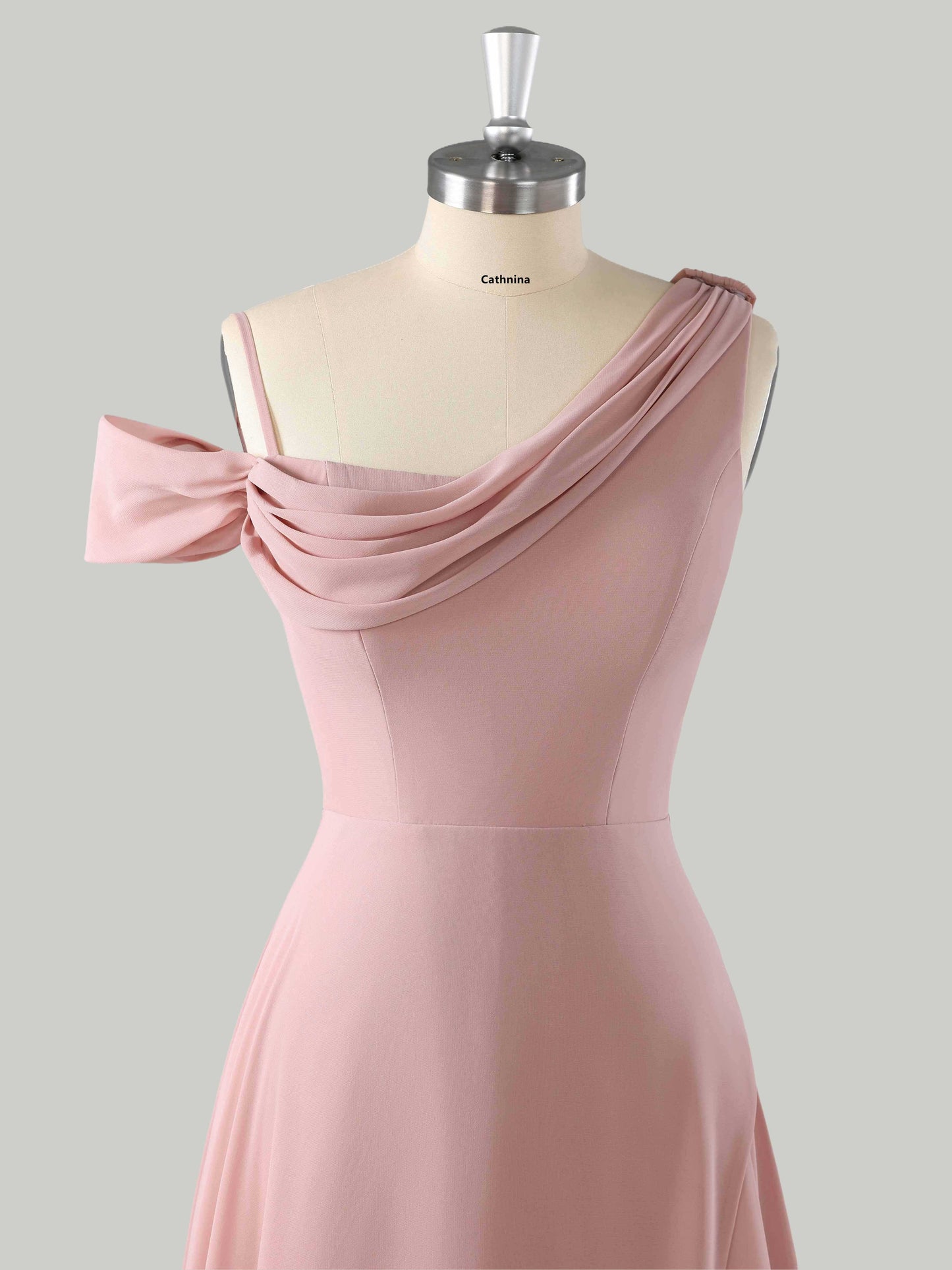 Lamey Chic One Shoulder A-line Chiffon Bridesmaid Dresses with Slit
