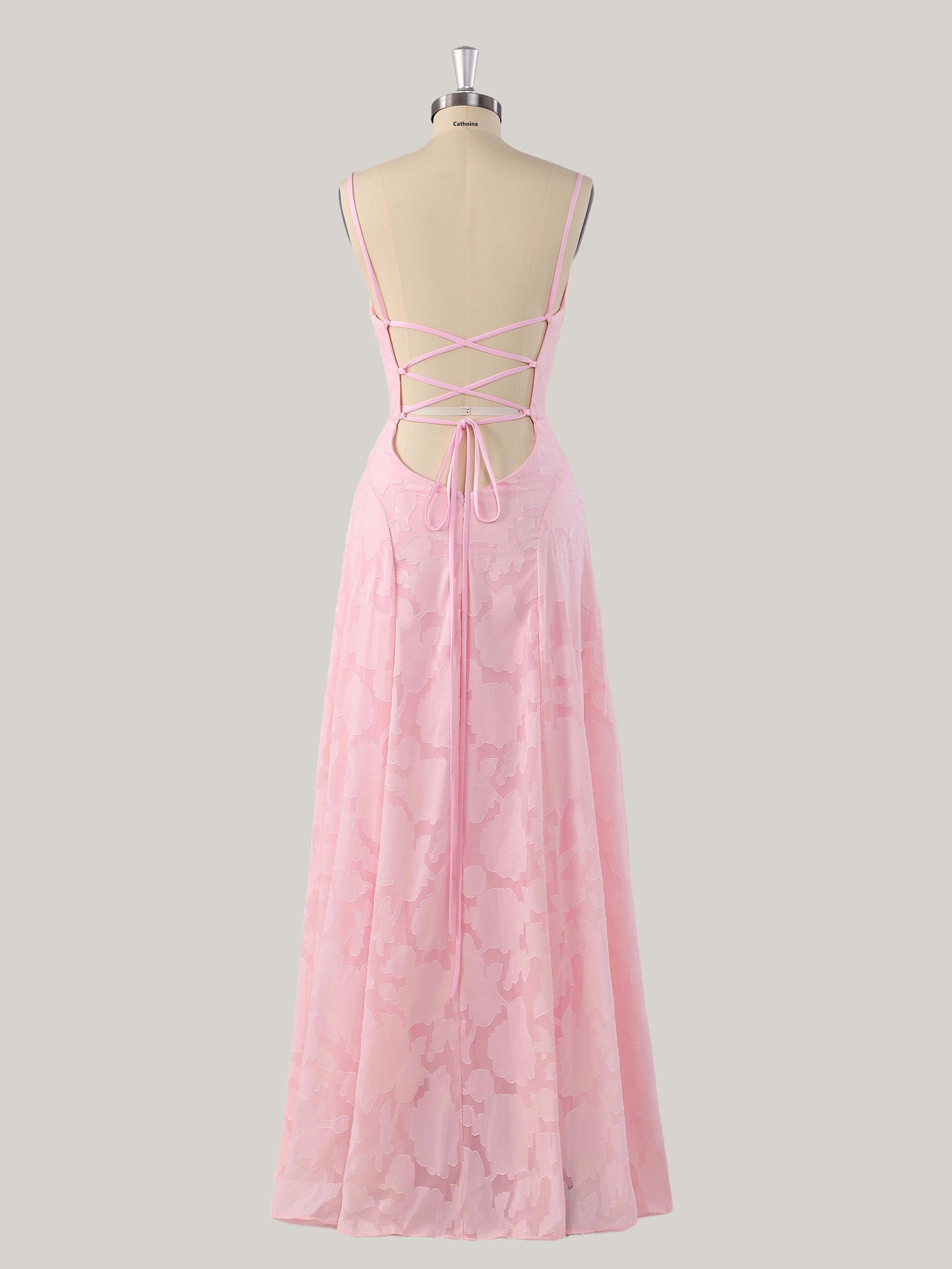 Larel Delicate A-Line Spaghetti Straps Floral Lace Bridesmaid Dress