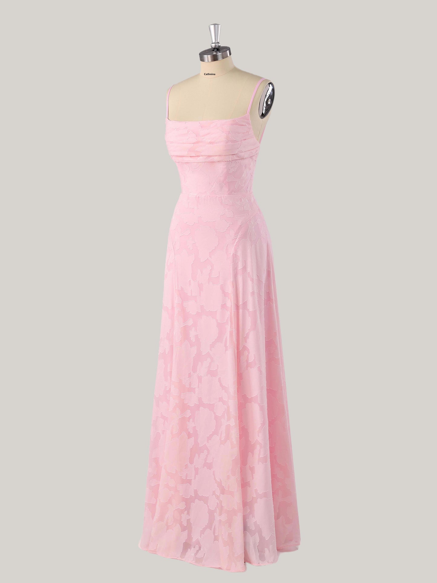 Larel Delicate A-Line Spaghetti Straps Floral Lace Bridesmaid Dress