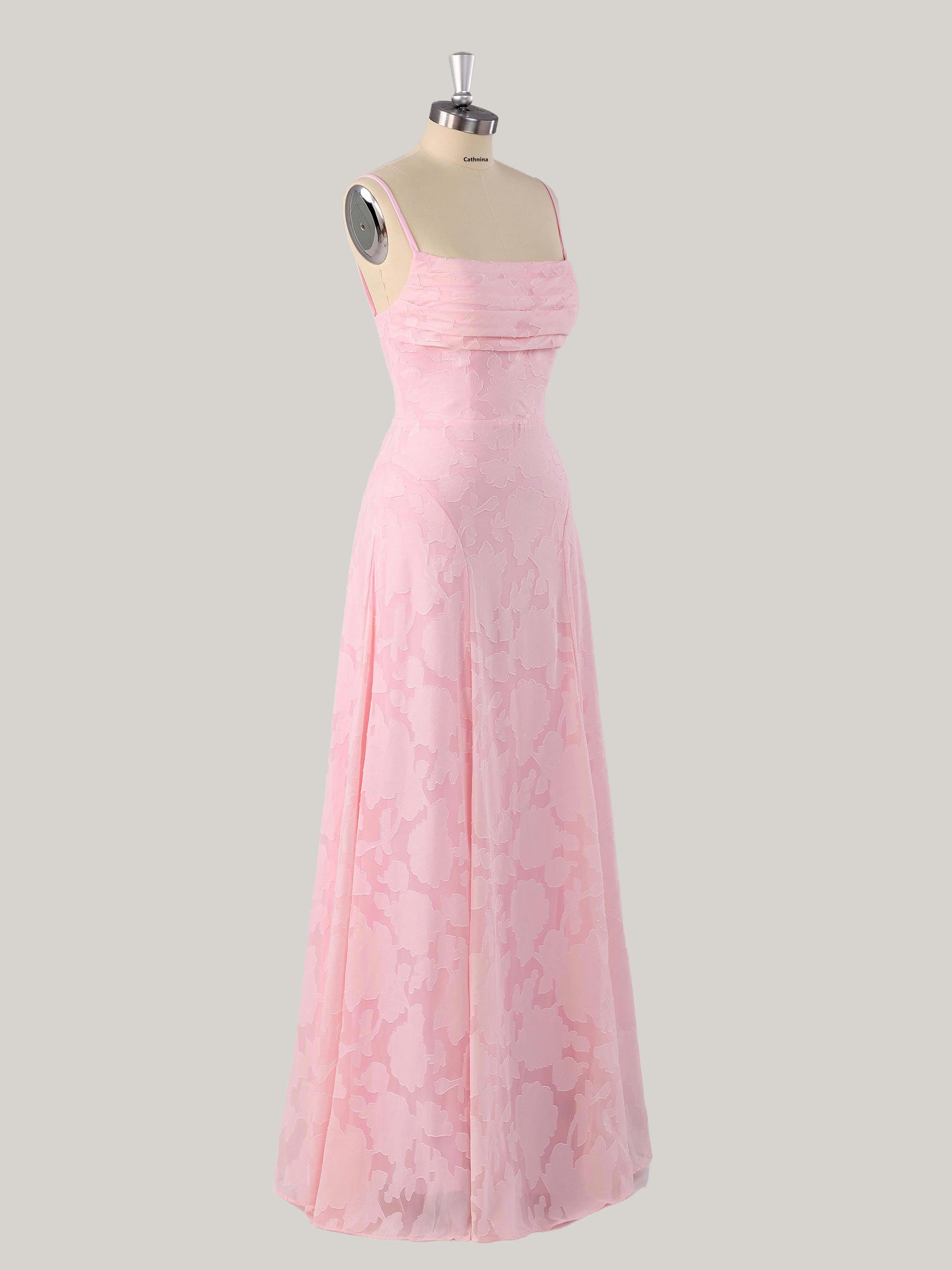 Larel Delicate A-Line Spaghetti Straps Floral Lace Bridesmaid Dress