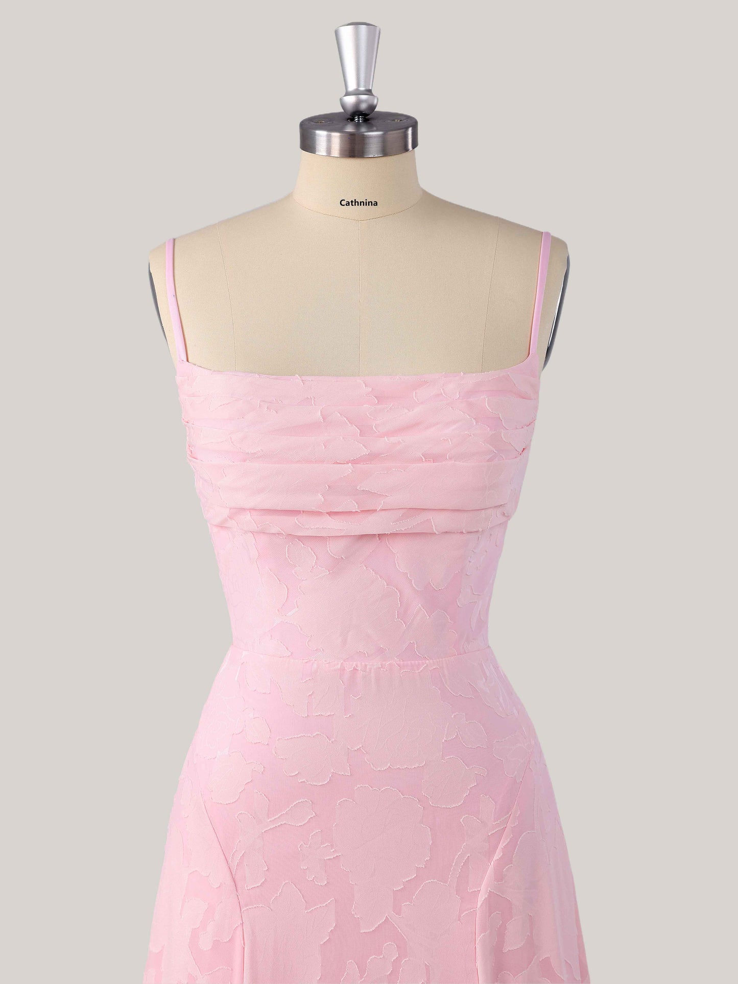 Larel Delicate A-Line Spaghetti Straps Floral Lace Bridesmaid Dress