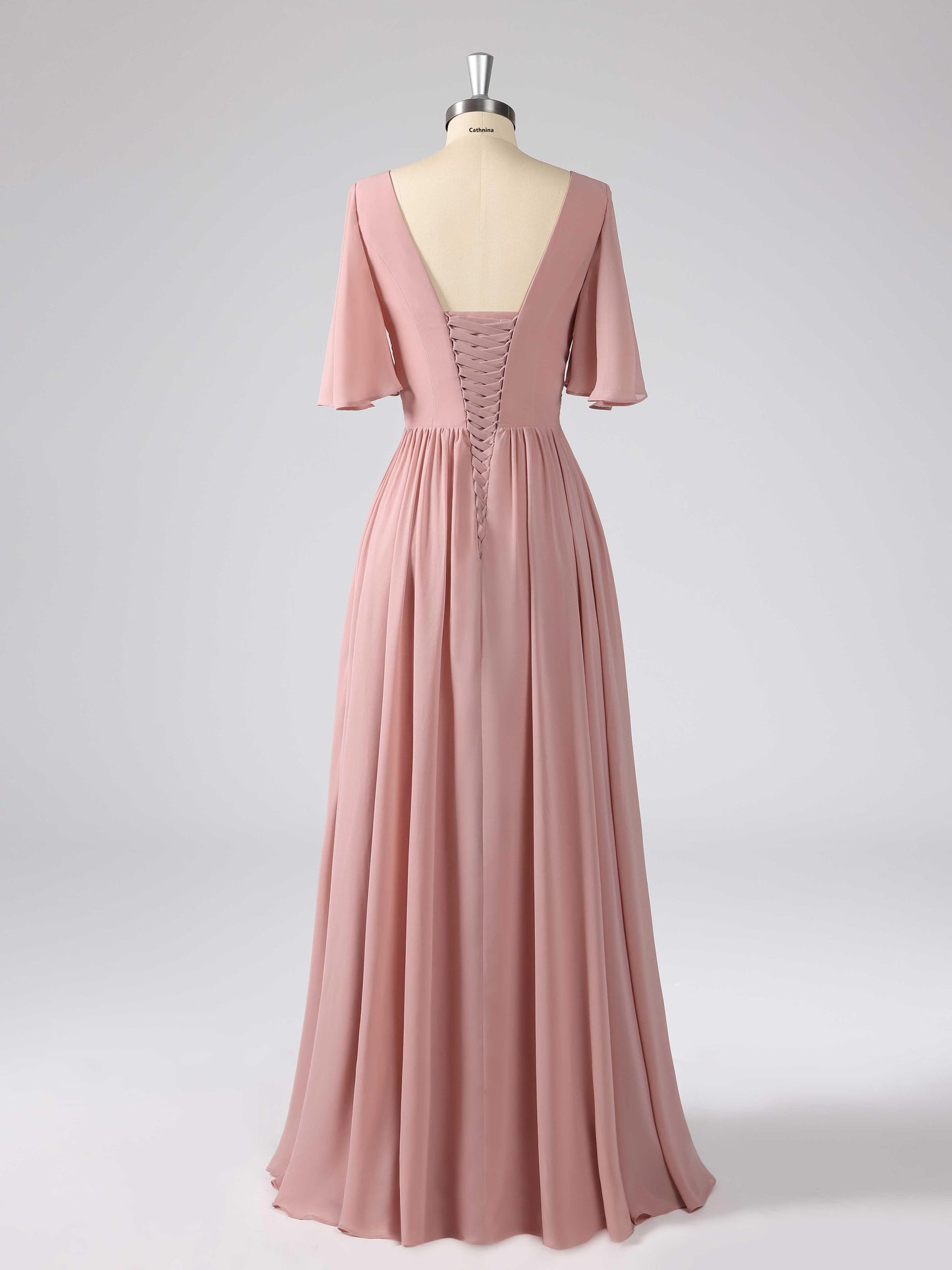 Layla Modest A-line Boat Neck Bridesmaid Dresses with Slit