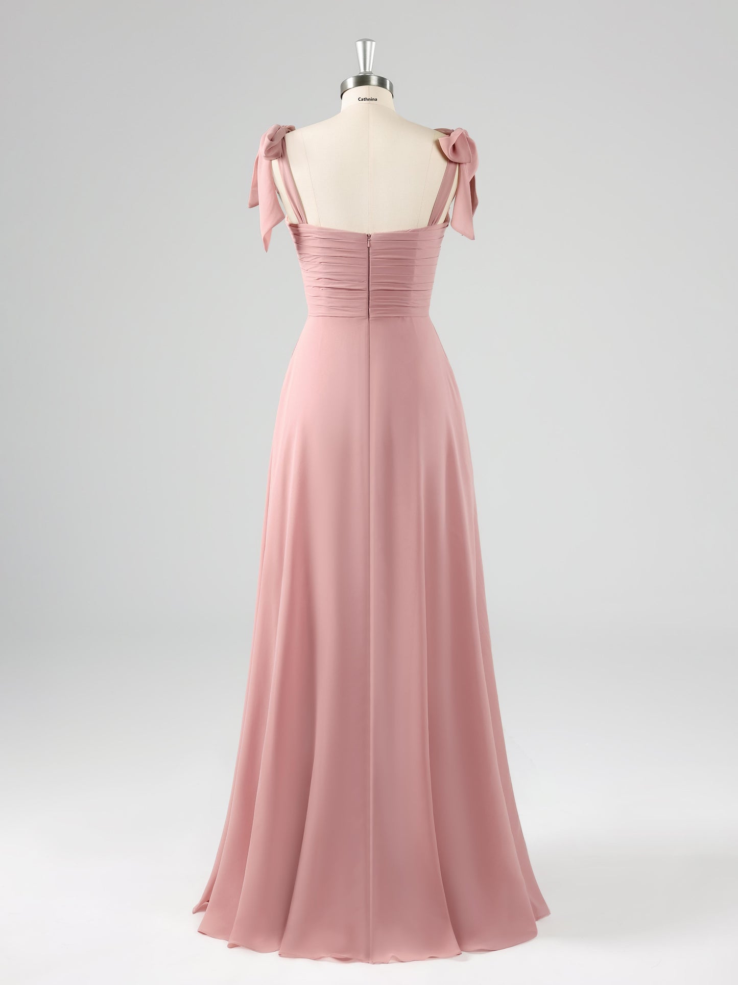Leslie Enchanting A-Line Square Ruffles Bridesmaid Dresses with Slit