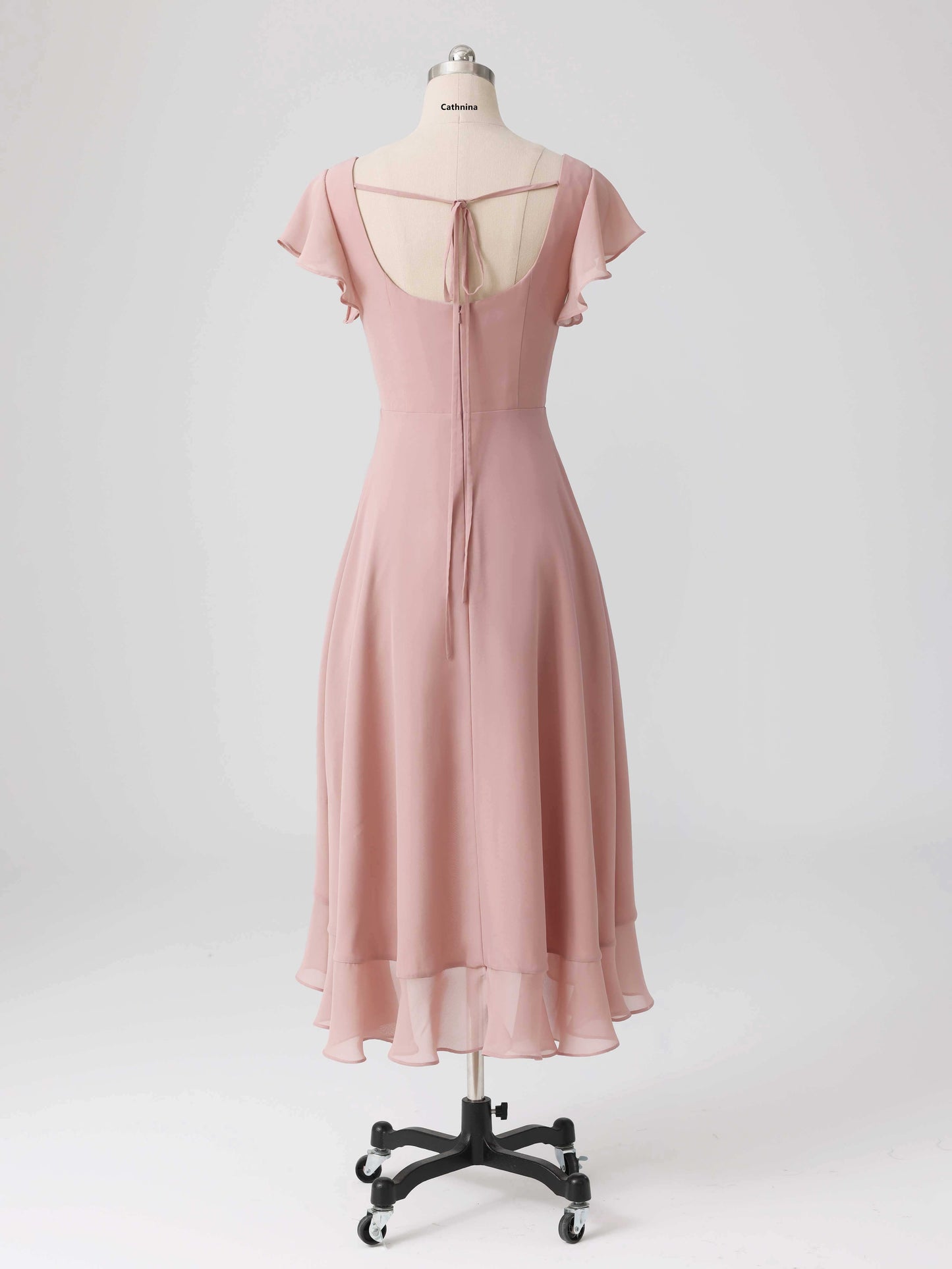 Linara Flowing Square Asymmetrical Chiffon Bridesmaid Dresses