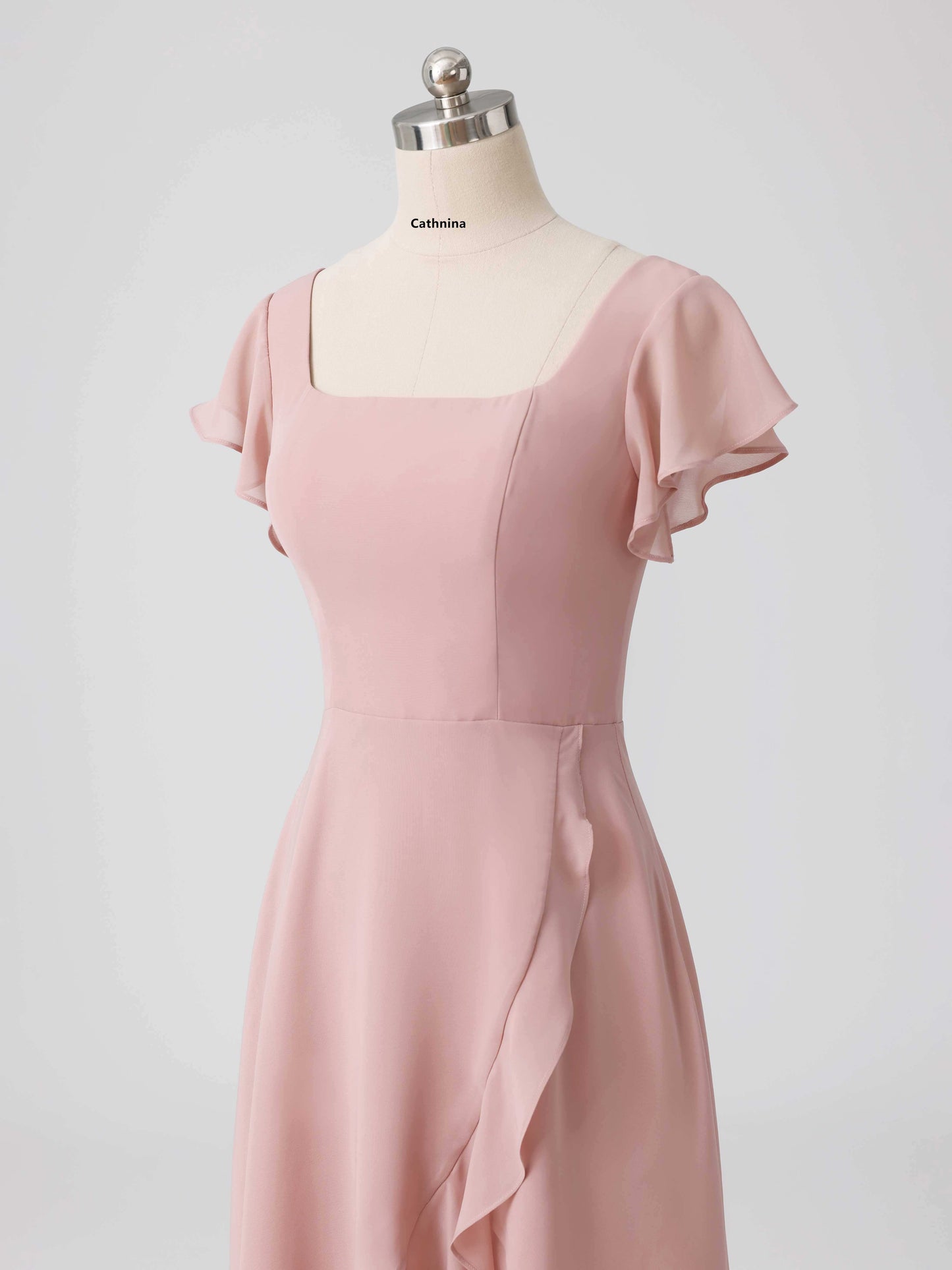 Linara Flowing Square Asymmetrical Chiffon Bridesmaid Dresses