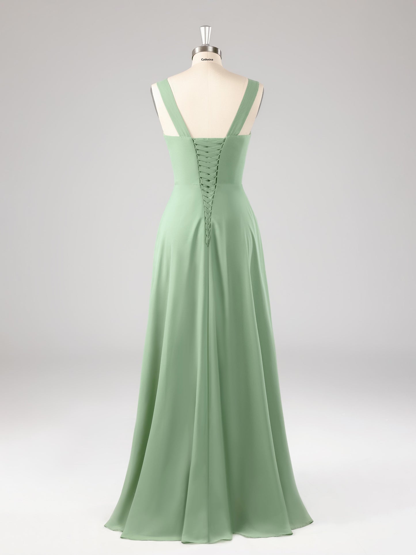 Linnea Square Neckline Sleeveless Ruffles Bridesmaid Dresses
