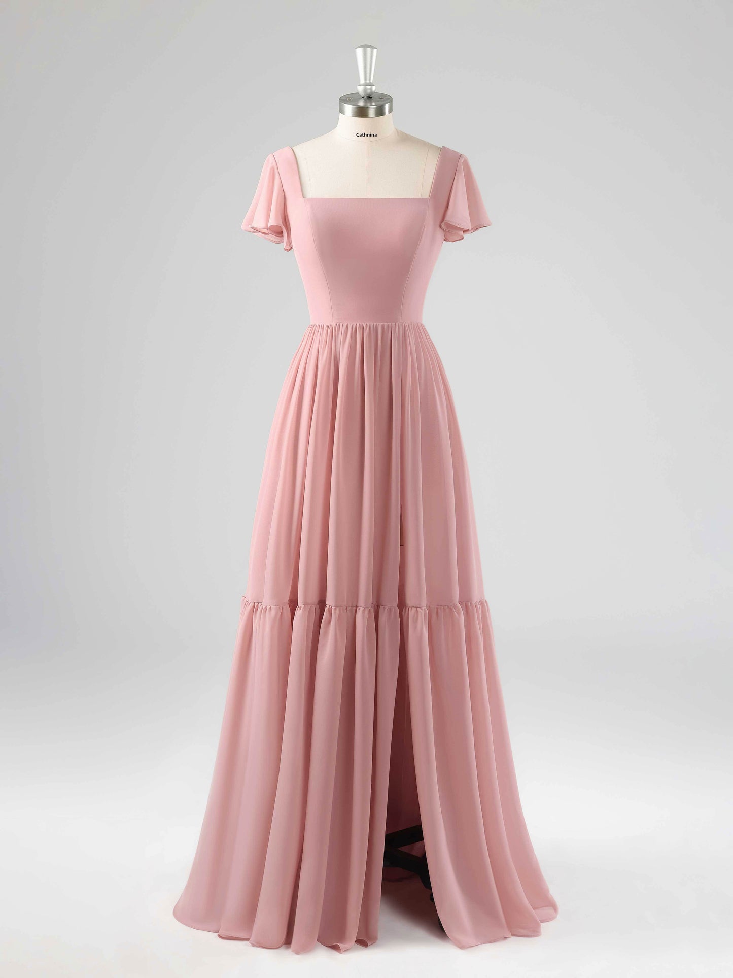 Lissette Modest Flutter Sleeves Bridesmaid Dresses with Slit