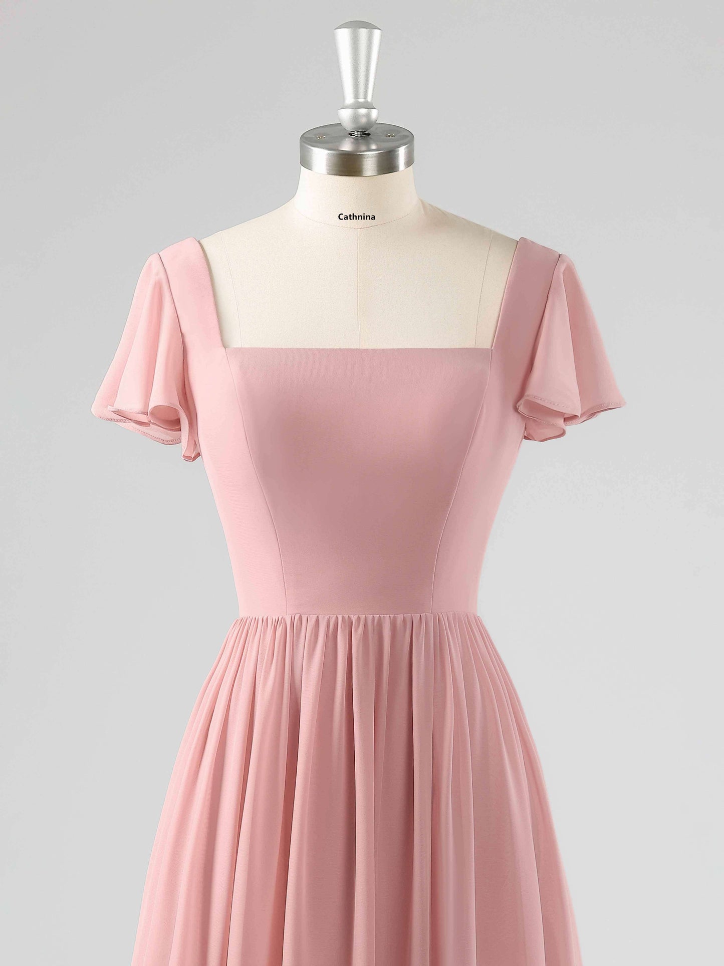Lissette Modest Flutter Sleeves Bridesmaid Dresses with Slit