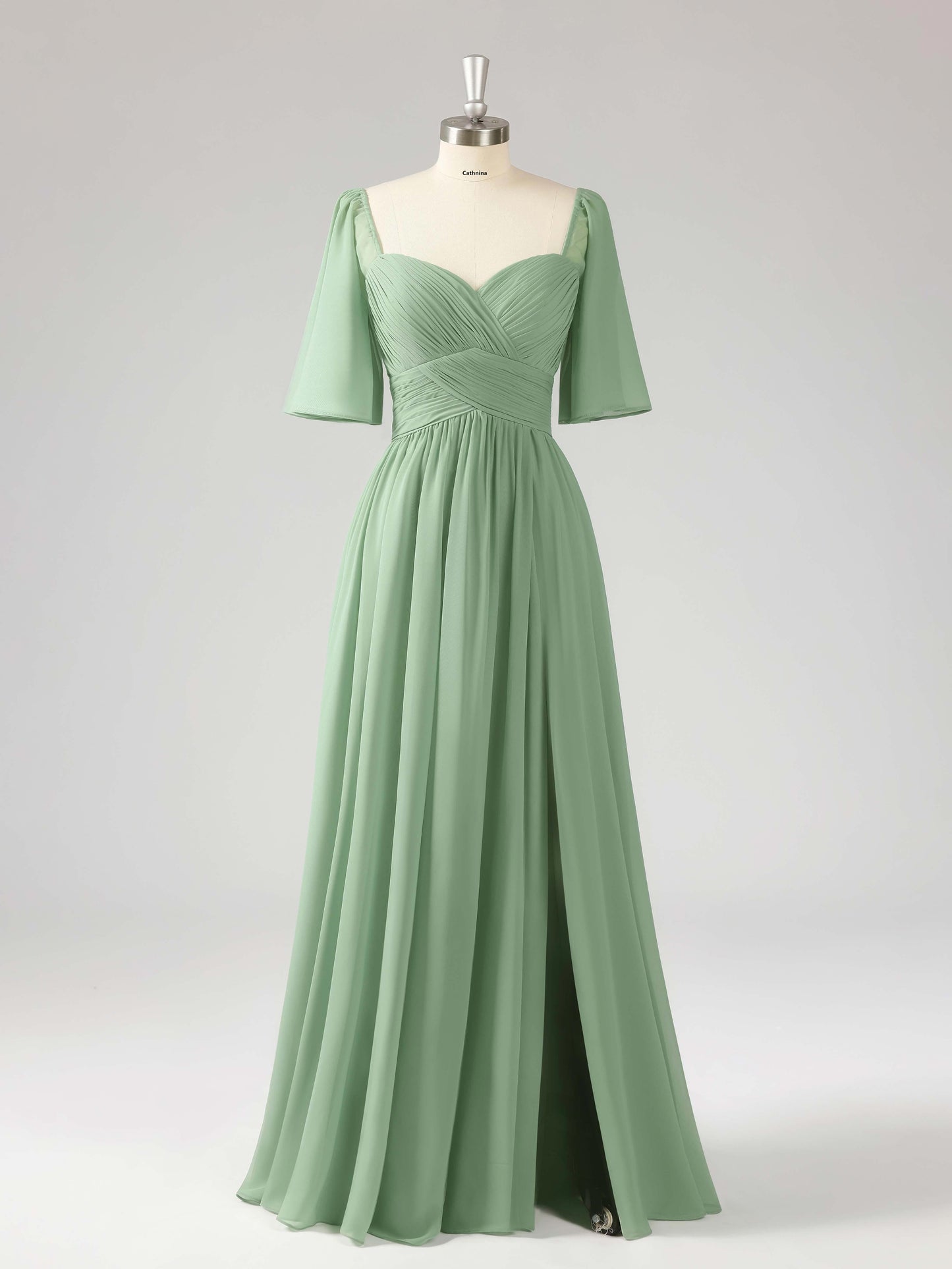 Liven Modern Sweetheart Floor Length Bridesmaid Dresses with Slit