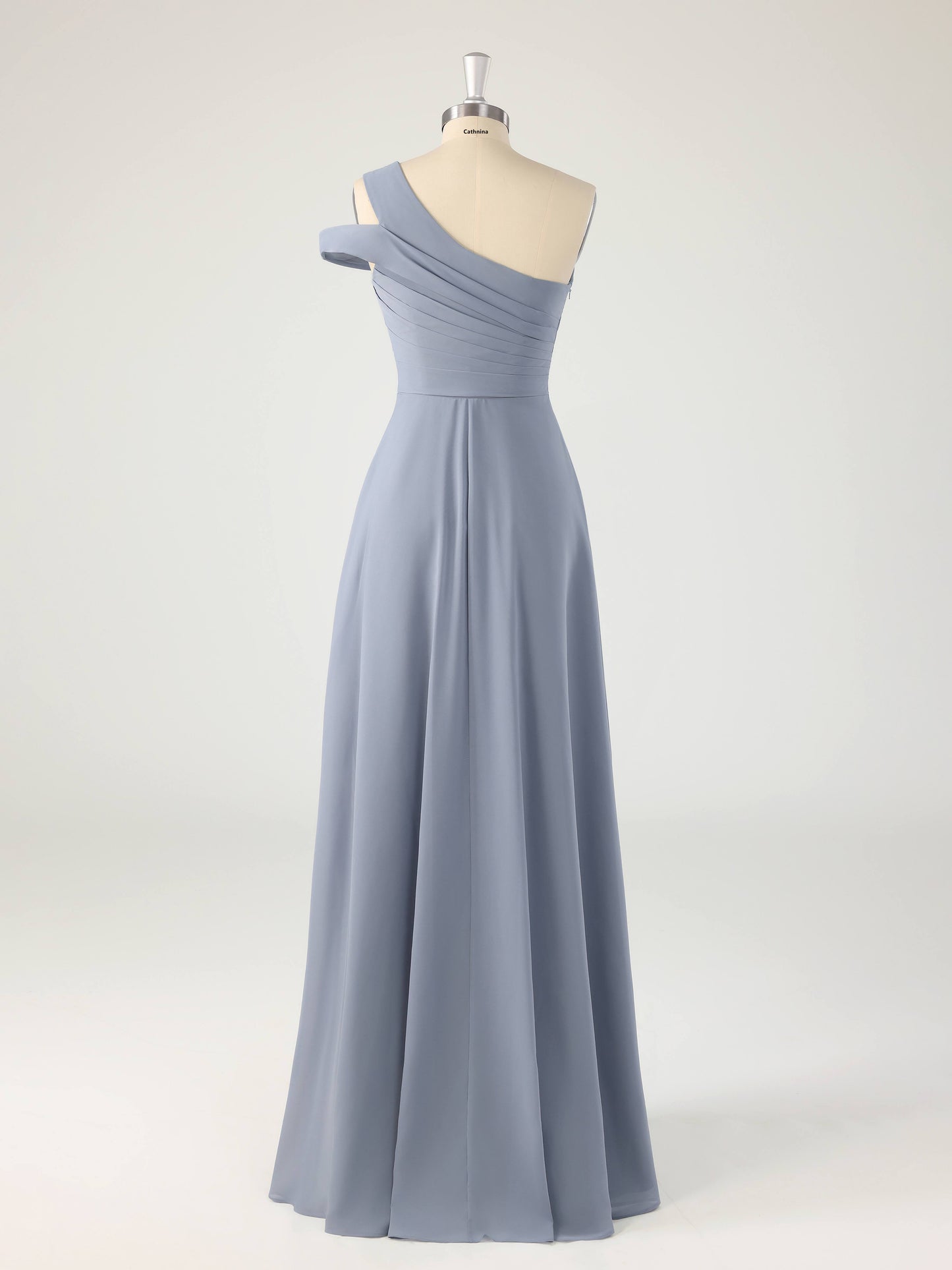Lomar Unique One Shoulder Ruffles Bridesmaid Dresses with Slit