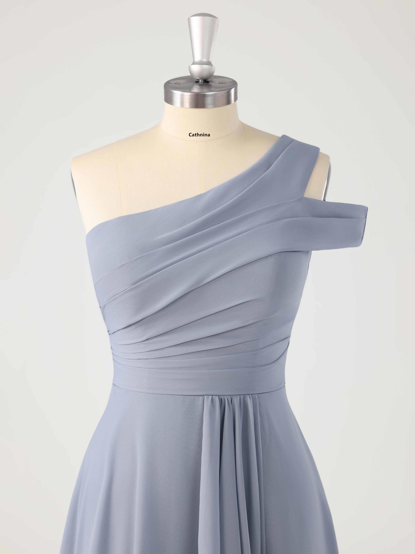 Lomar Unique One Shoulder Ruffles Bridesmaid Dresses with Slit