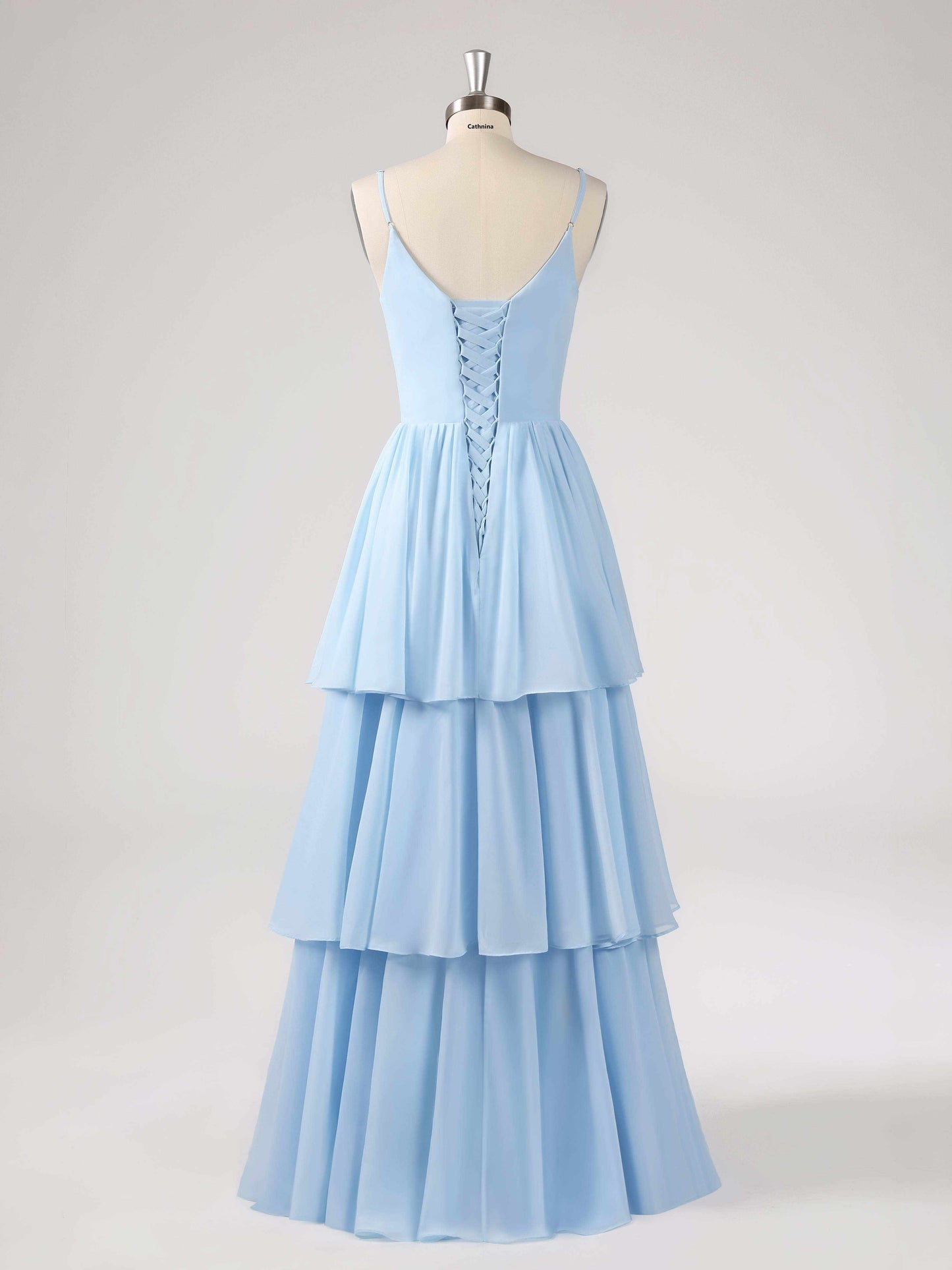 Lorelei Charming V Neck Tiered Chiffon Bridesmaid Dresses