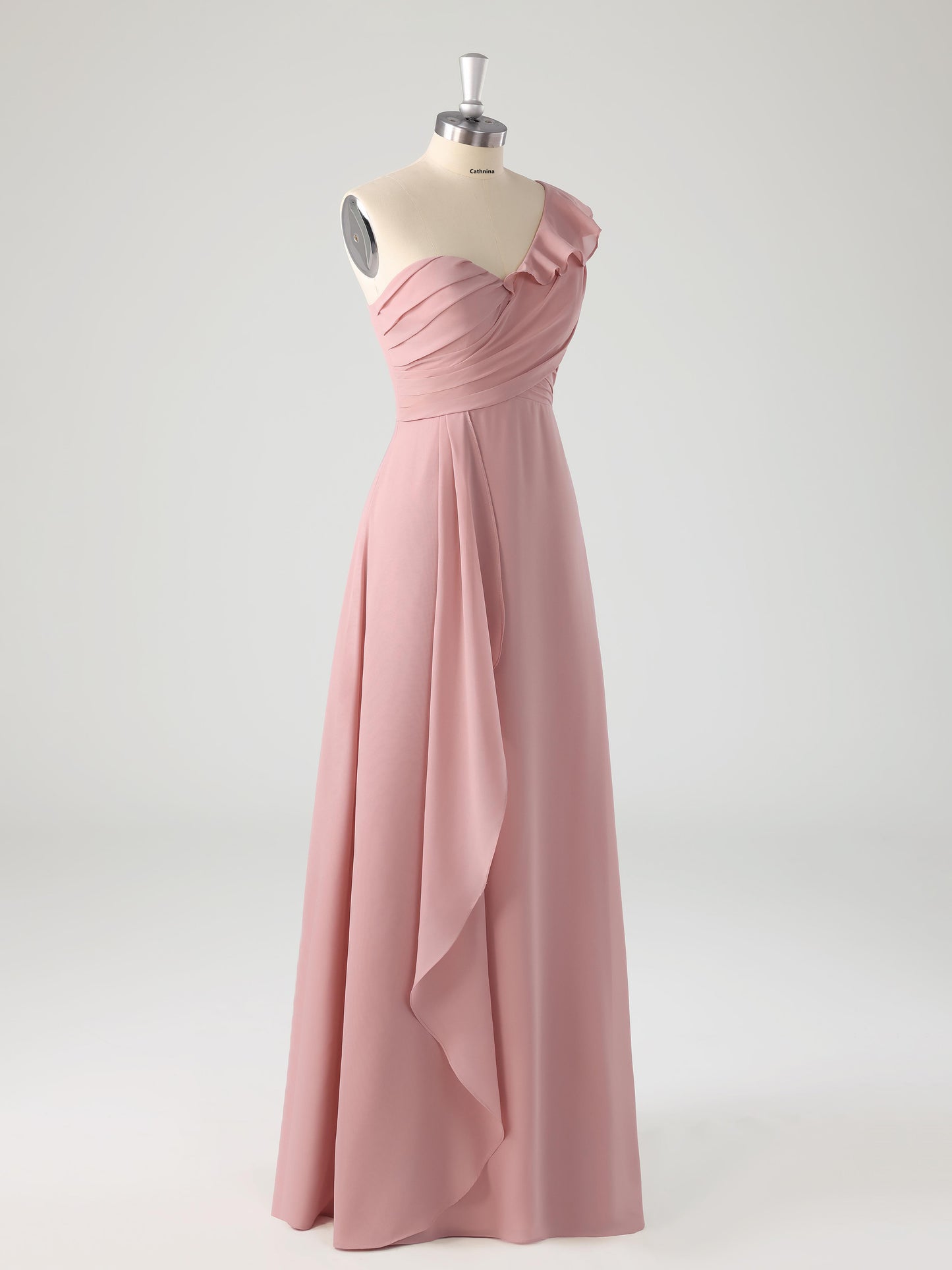 Lorna Unique One Shoulder Sleeveless Bridesmaid Dresses with Ruffles