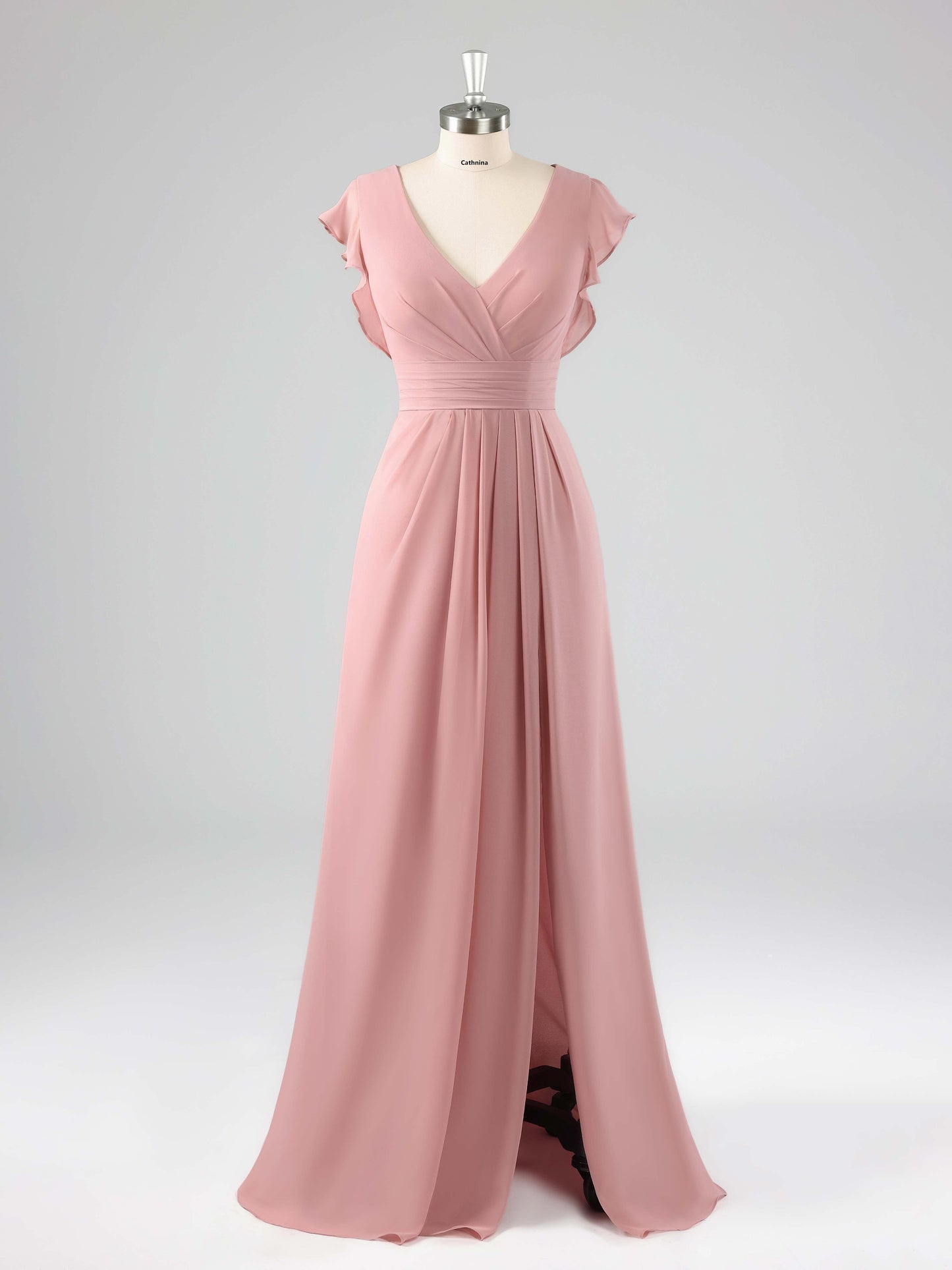 Lucille Modern V-Neck A-line Chiffon Bridesmaid Dresses