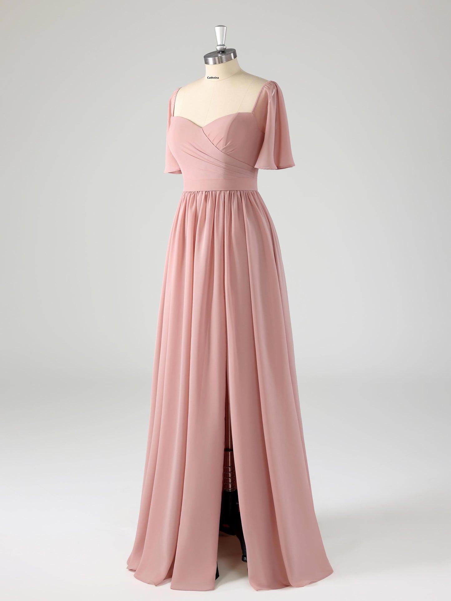 Luray Modest Sweetheart Chiffon Bridesmaid Dresses with Slit