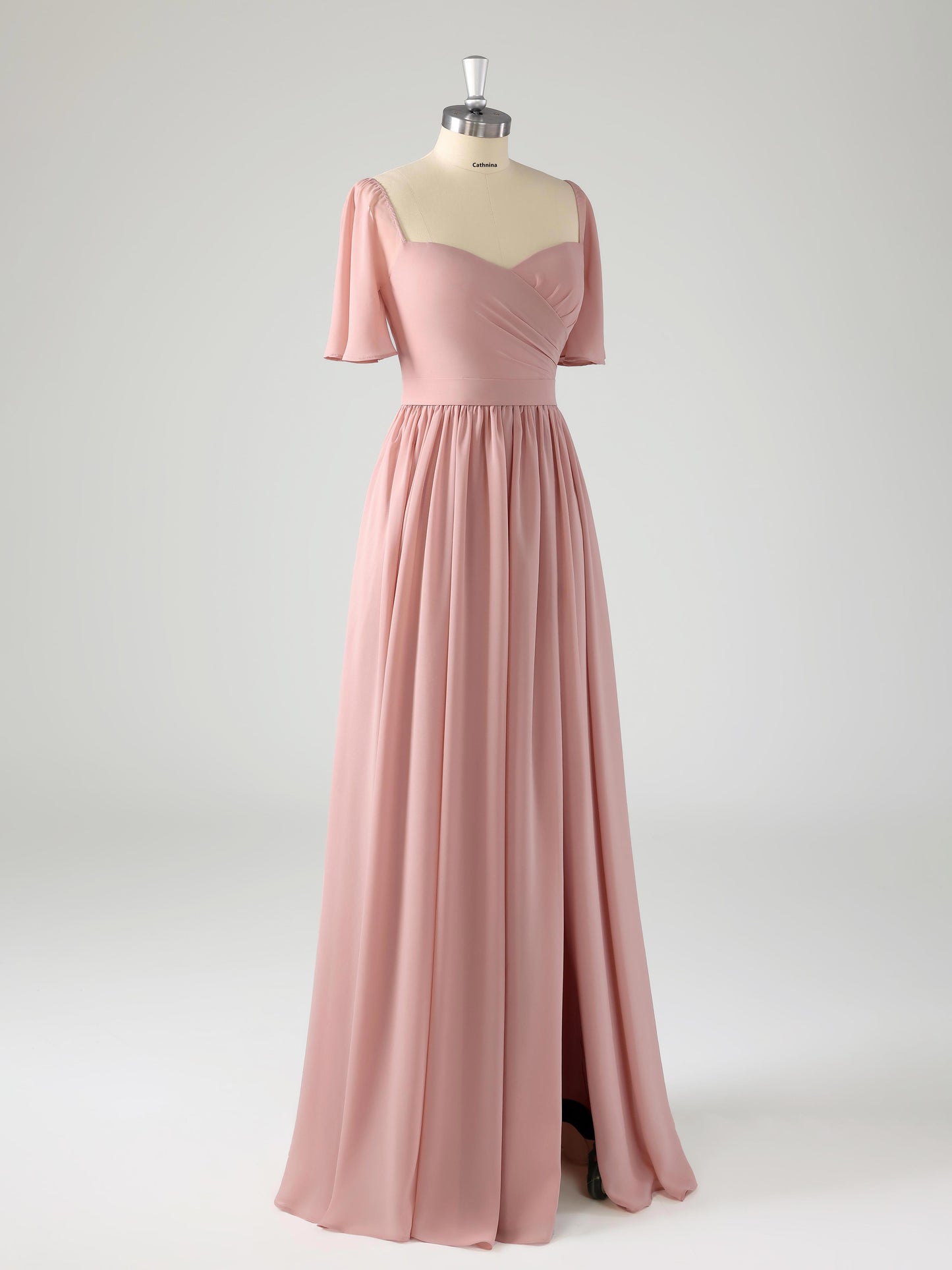 Luray Modest Sweetheart Chiffon Bridesmaid Dresses with Slit