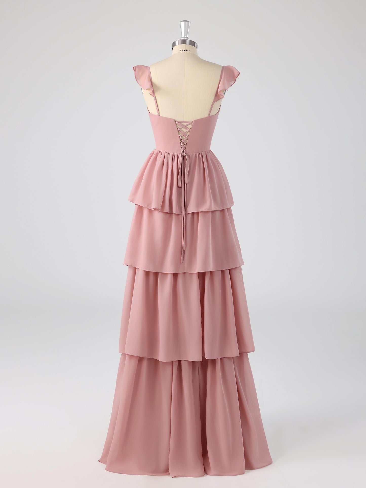 Lurel Romantic Off-the-Shoulder Tiered Bridesmaid Dresses with Slit