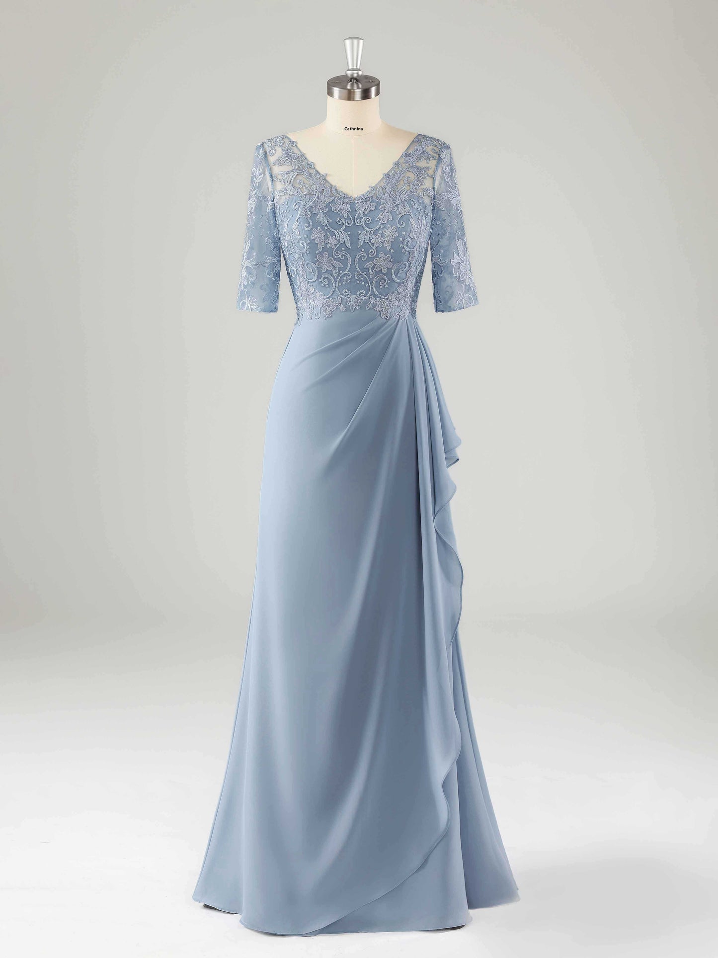 Malia Classy V-Neck Chiffon Mother of the Bride Dresses with Slit
