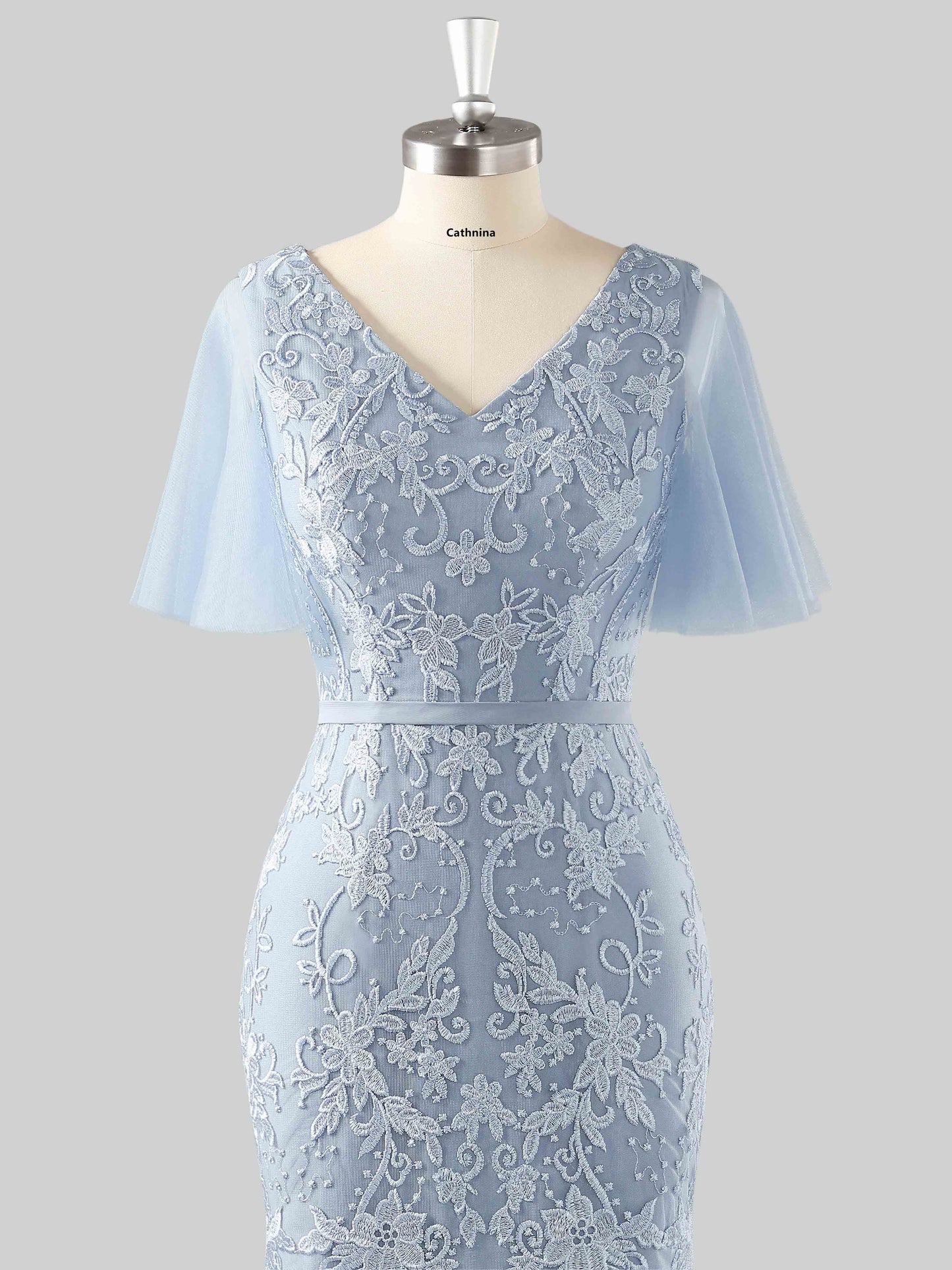 Manda Elegant V Neck Appliques Long Mother Of The Bride Dresses