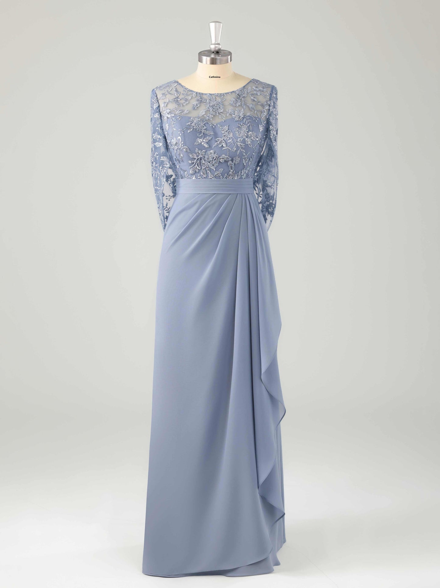 Manel Elegant Illusion Appliqued Mother of the Bride Dresses with Cape