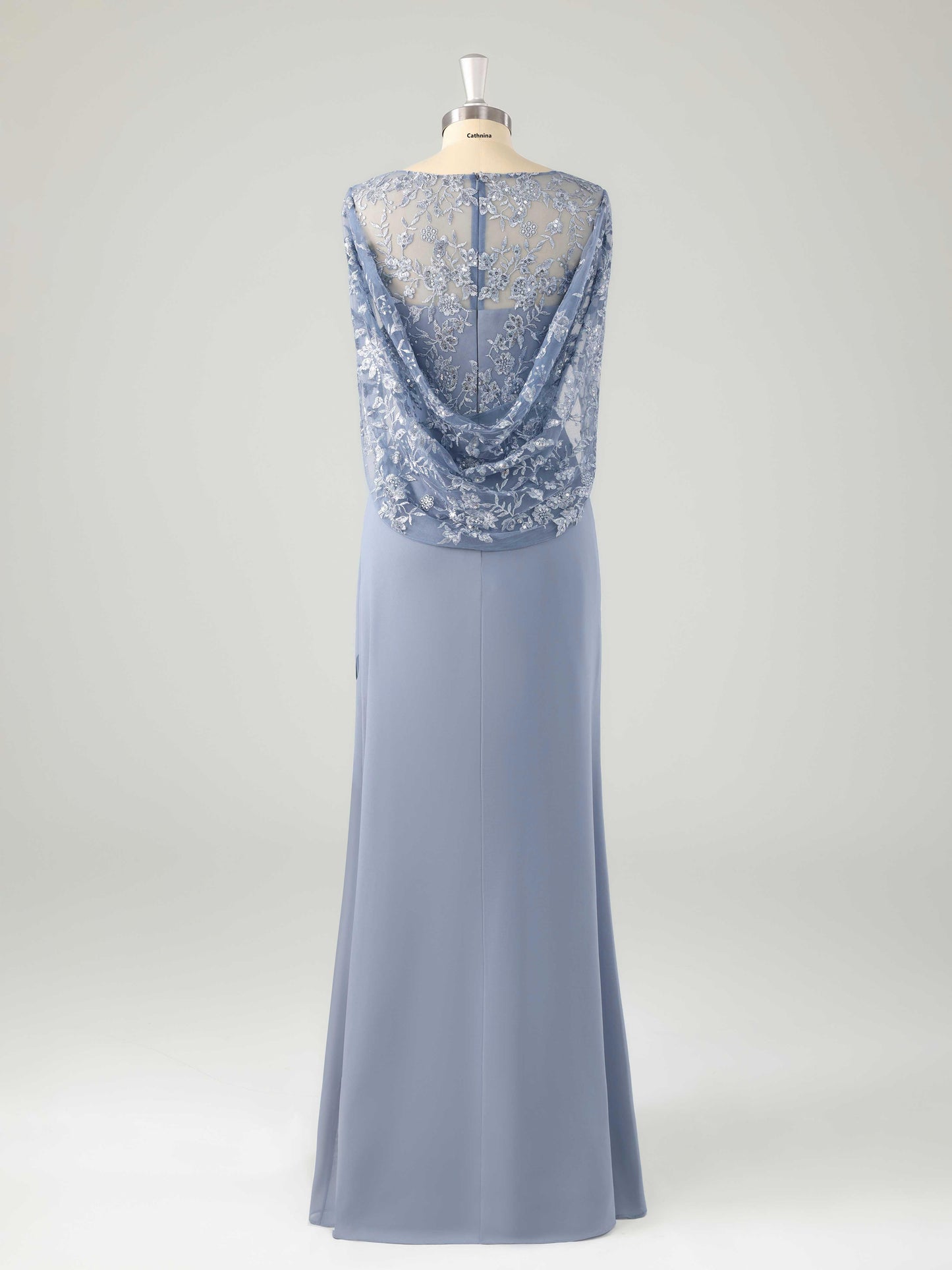 Manel Elegant Illusion Appliqued Mother of the Bride Dresses with Cape