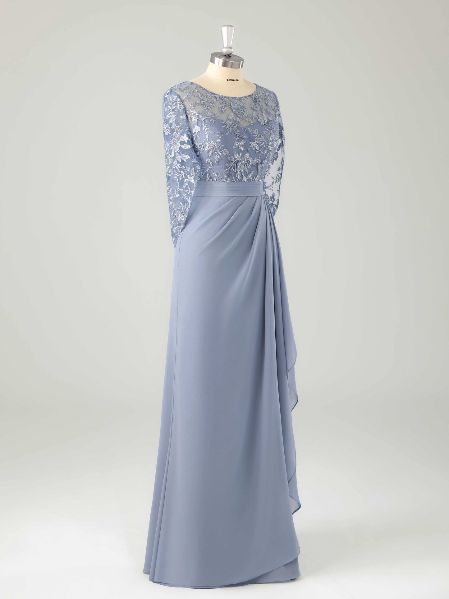 Manel Elegant Illusion Appliqued Mother of the Bride Dresses with Cape