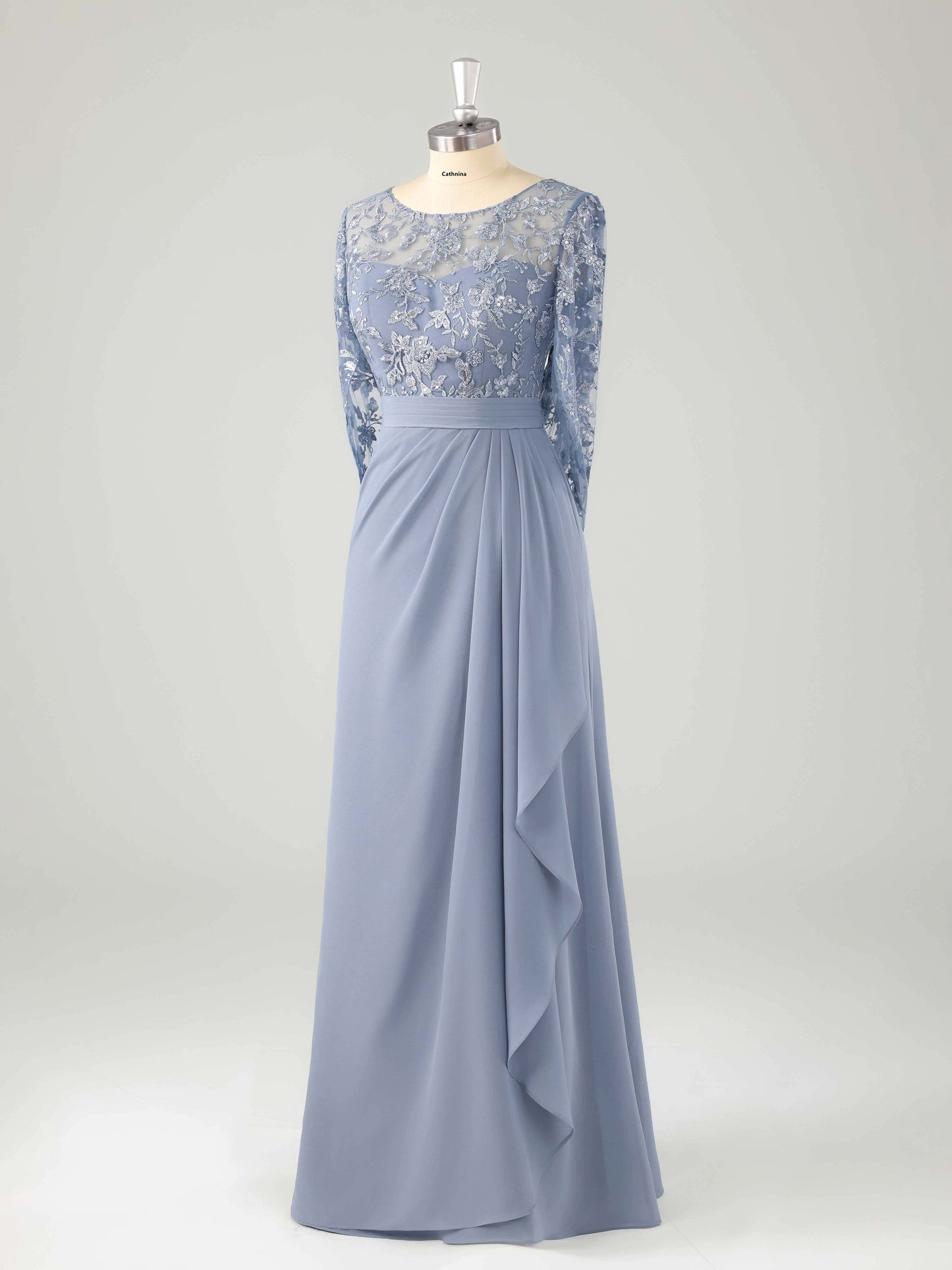 Manel Elegant Illusion Appliqued Mother of the Bride Dresses with Cape