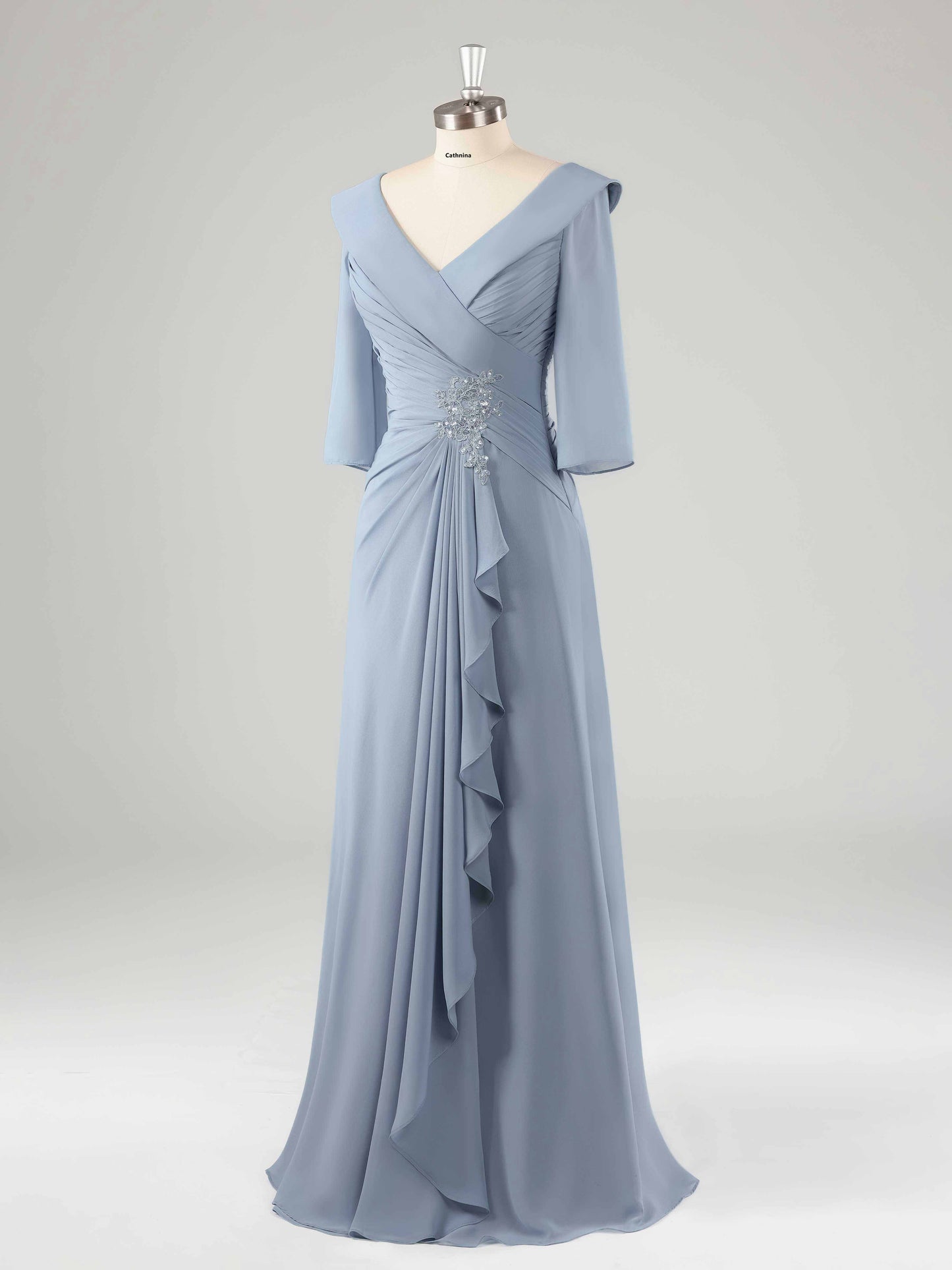 Maribel V-Neck Ruffles A-line Mother of the Bride Dresses