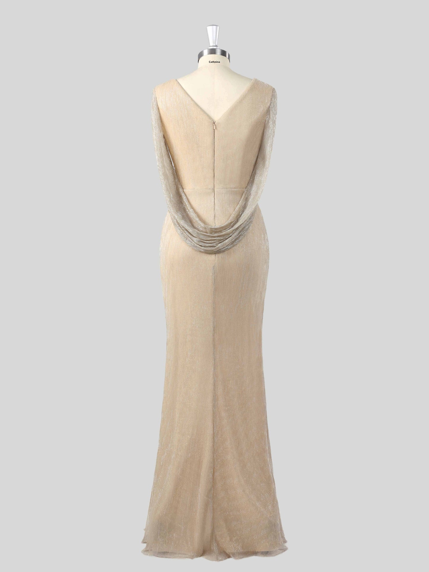 Marol Modern V-neck Ruched Mother of the Bride Dresses with Cape