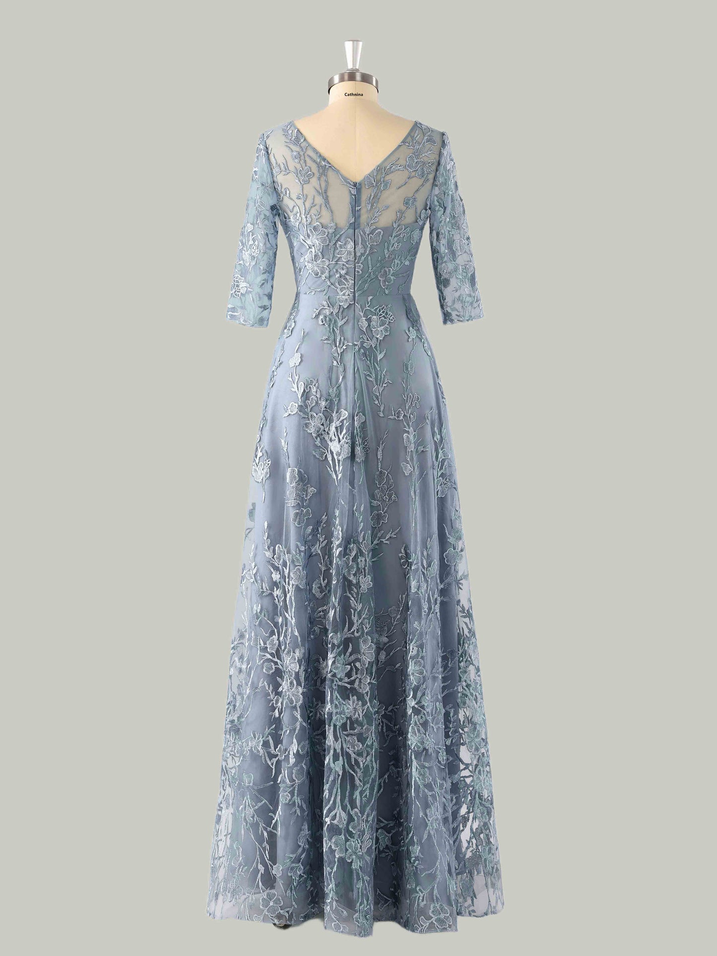 Milor Graceful Illusion Lace Appliqued Mother of the Bride Dresses