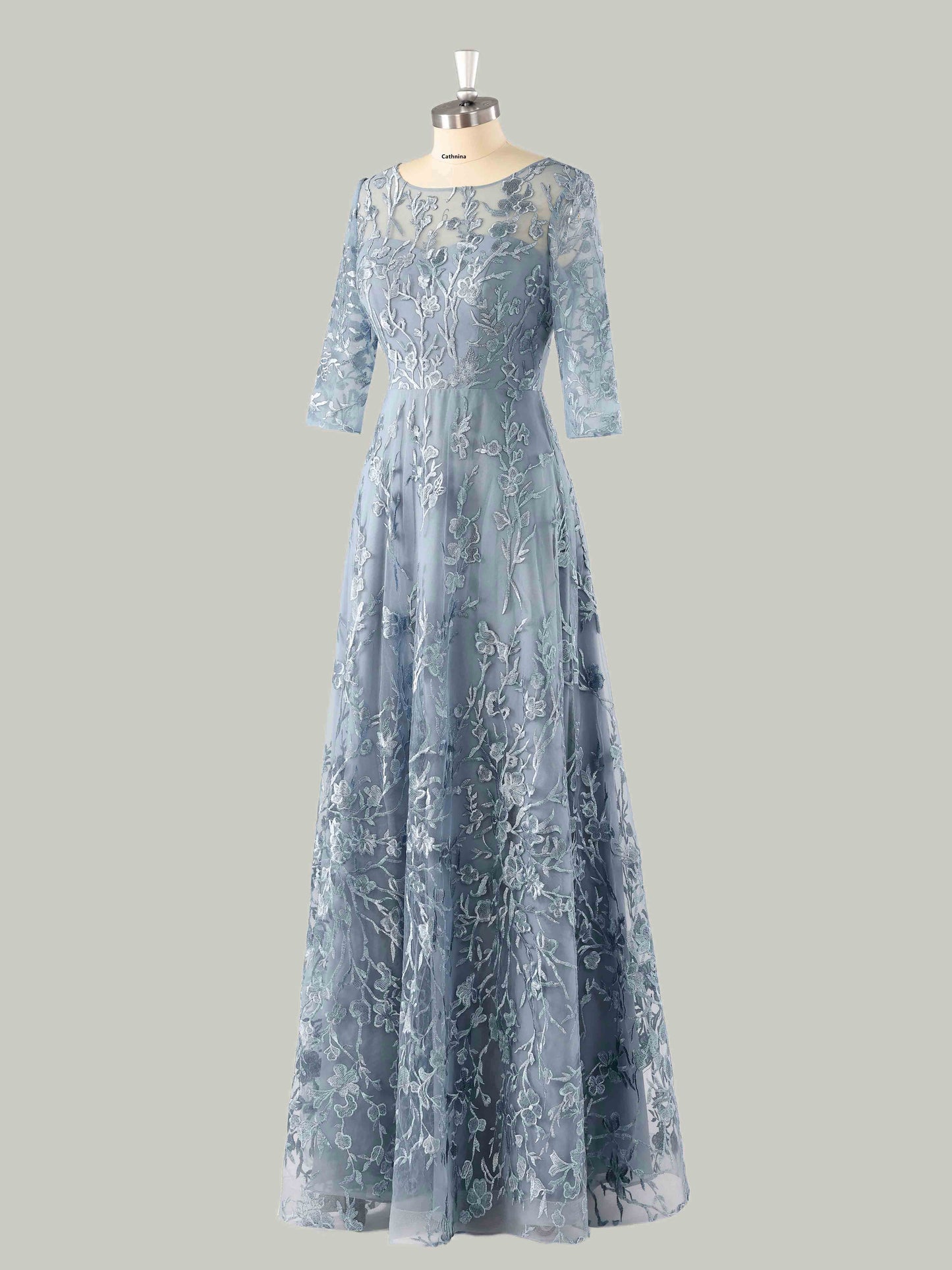 Milor Graceful Illusion Lace Appliqued Mother of the Bride Dresses