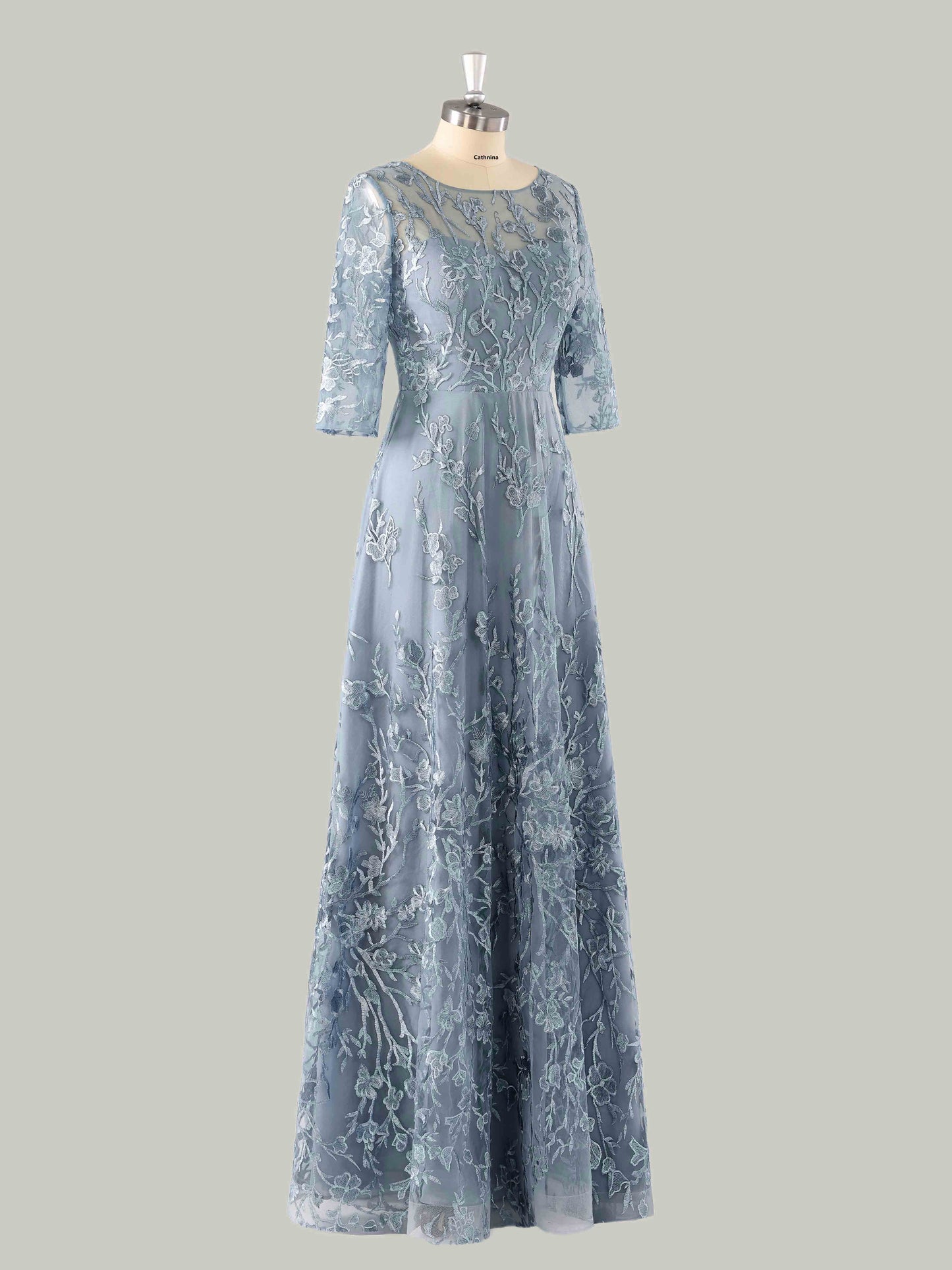 Milor Graceful Illusion Lace Appliqued Mother of the Bride Dresses