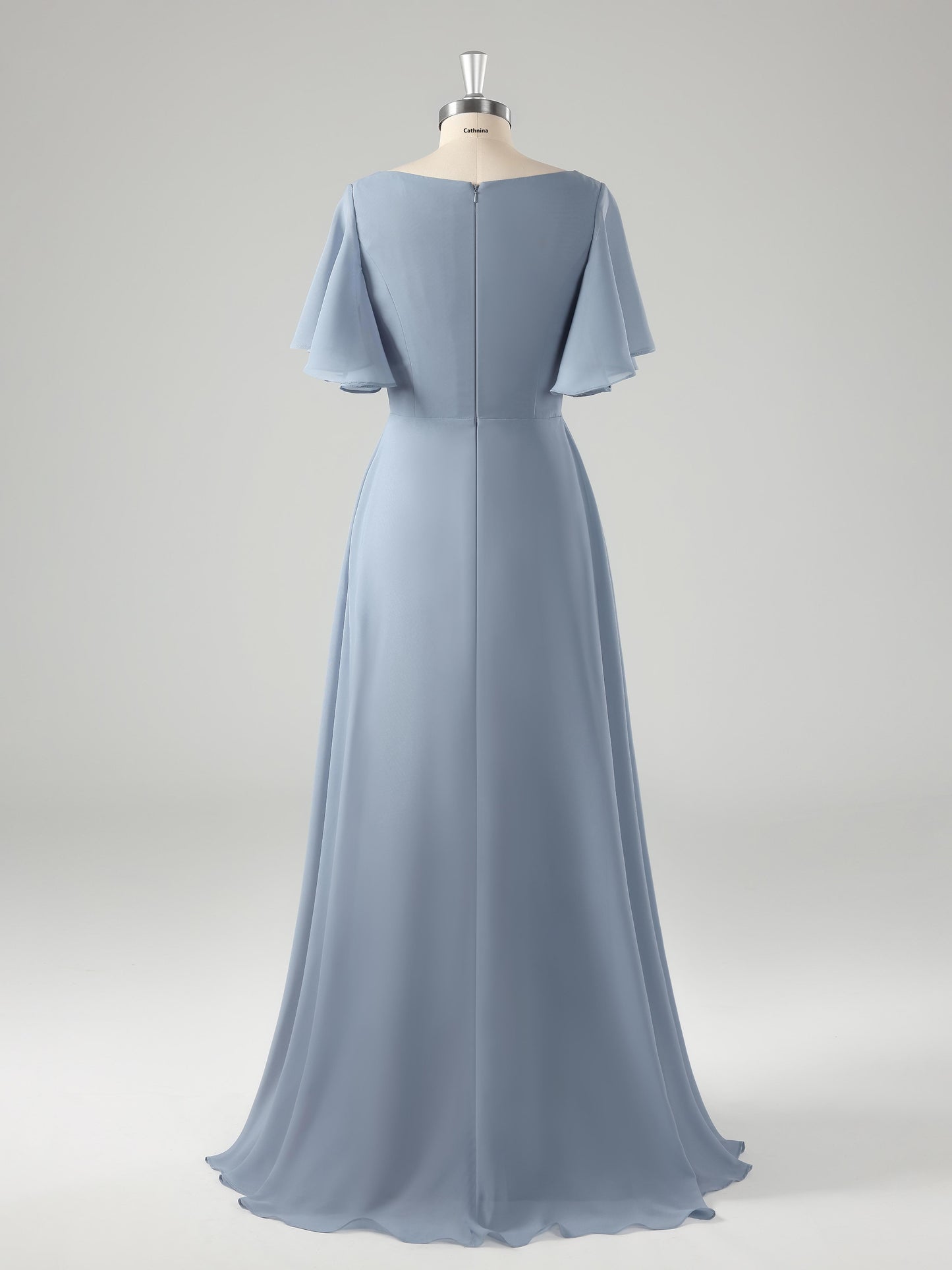 Minel Elegant Appliqued Long Chiffon Mother of the Bride Dresses
