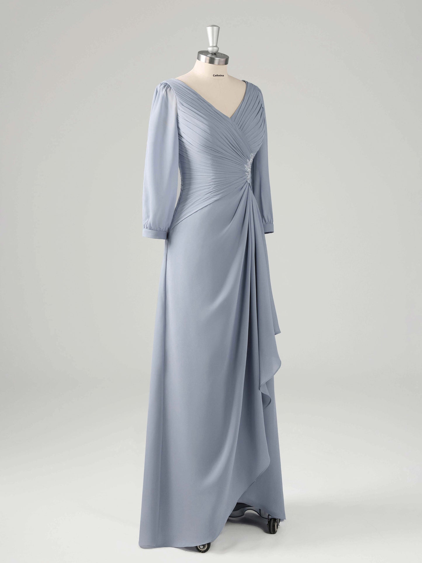 Morin Graceful Ruched Half Sleeves Mother of the Bride Dresses