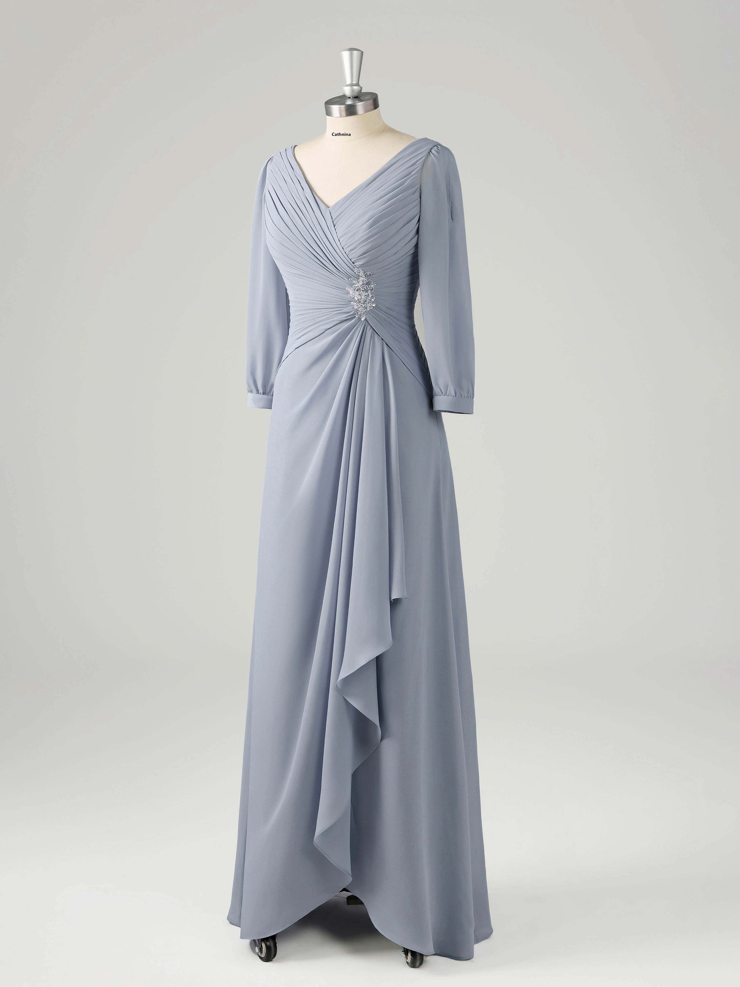 Morin Graceful Ruched Half Sleeves Mother of the Bride Dresses