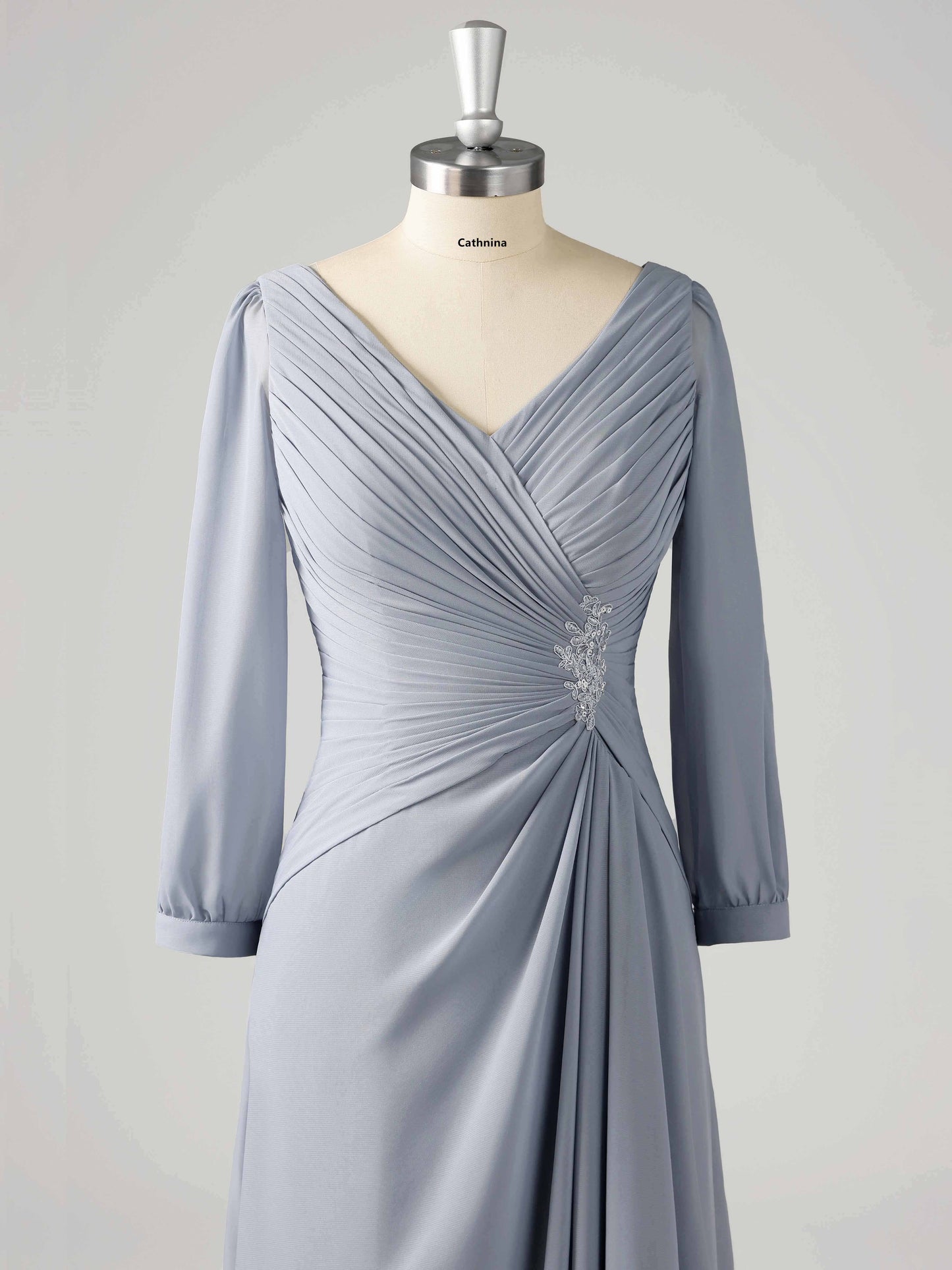 Morin Graceful Ruched Half Sleeves Mother of the Bride Dresses