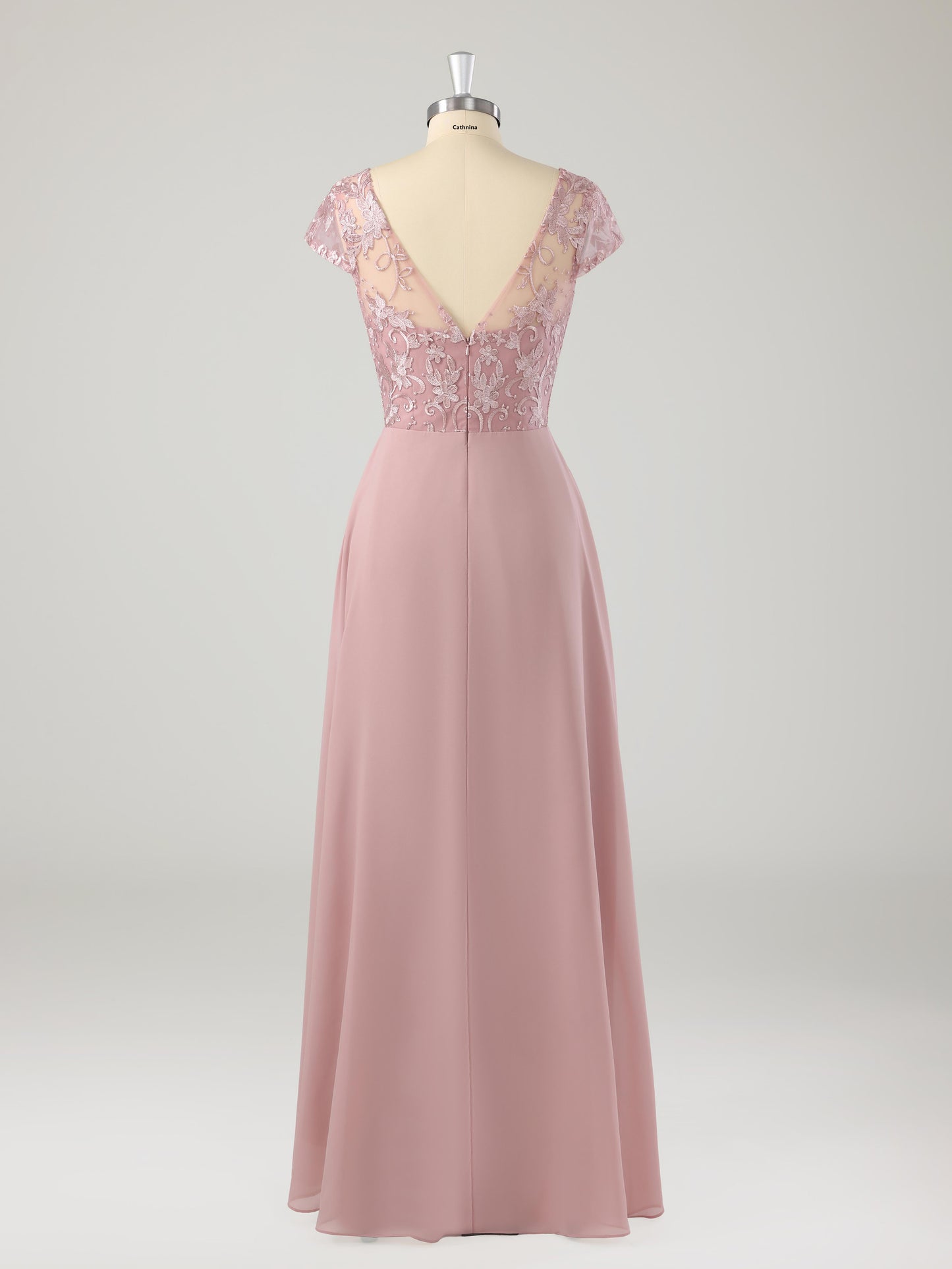 Morla Chic Illusion Appliqued Asymmetrical Mother of the Bride Dresses