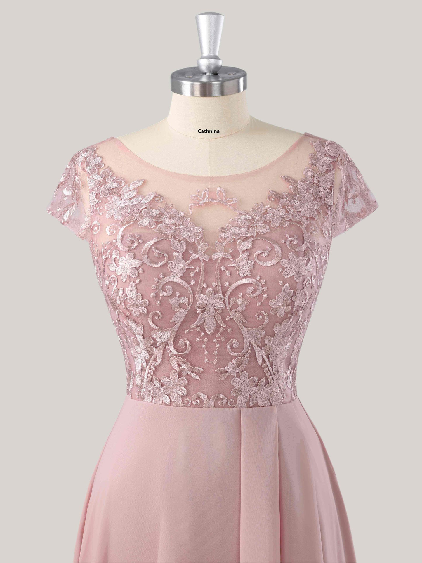 Morla Chic Illusion Appliqued Asymmetrical Mother of the Bride Dresses
