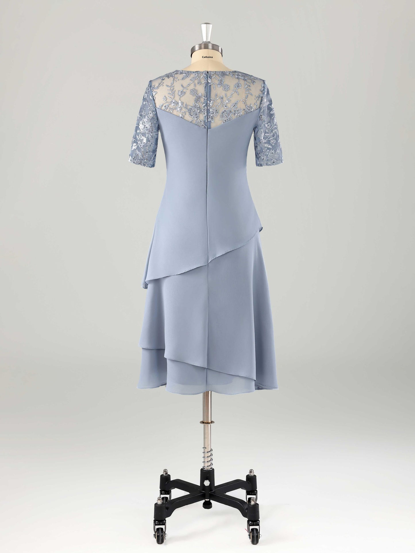 Muren Modern Illusion Neckline Chiffon Mother of the Bride Dresses