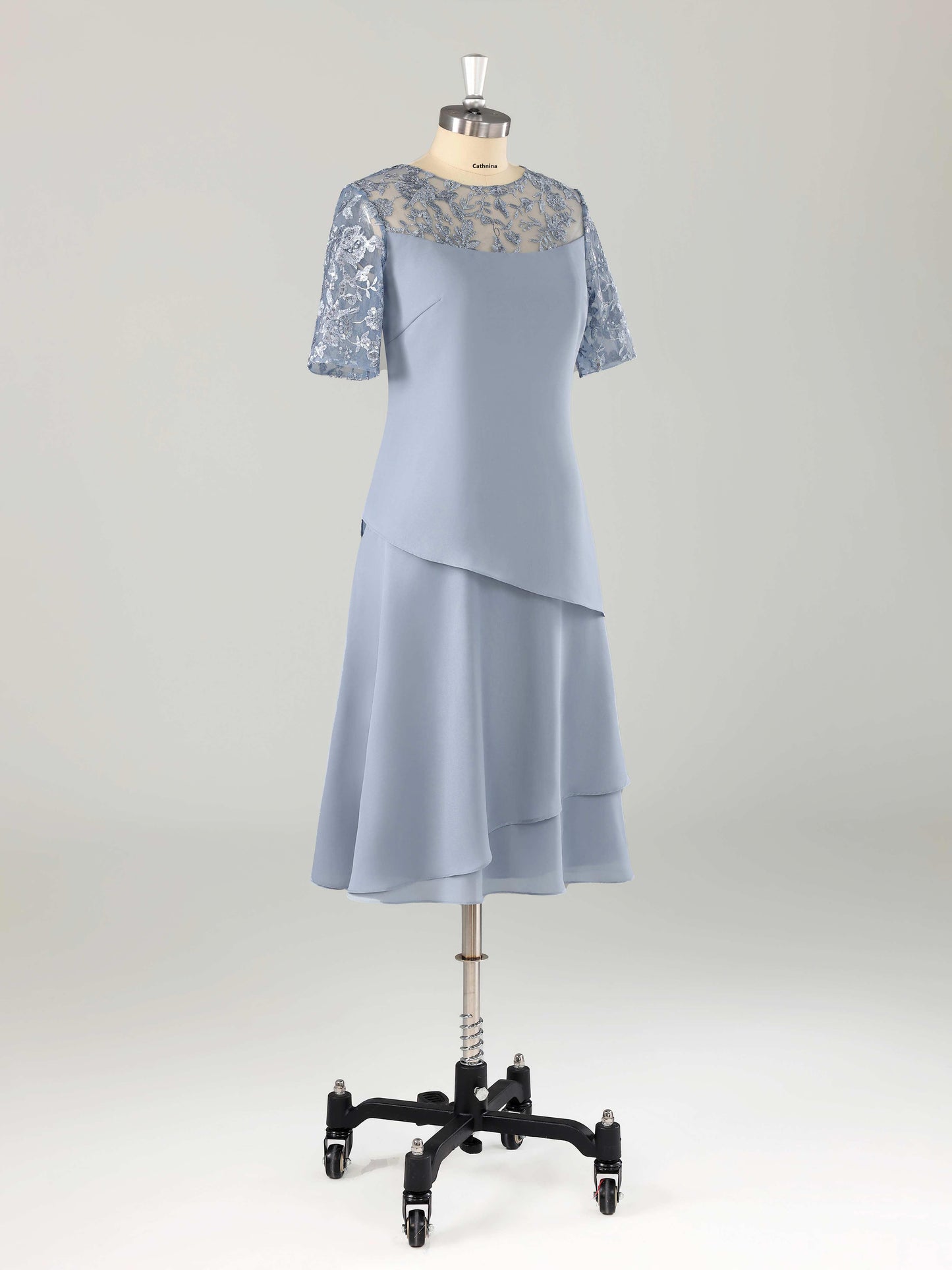 Muren Modern Illusion Neckline Chiffon Mother of the Bride Dresses