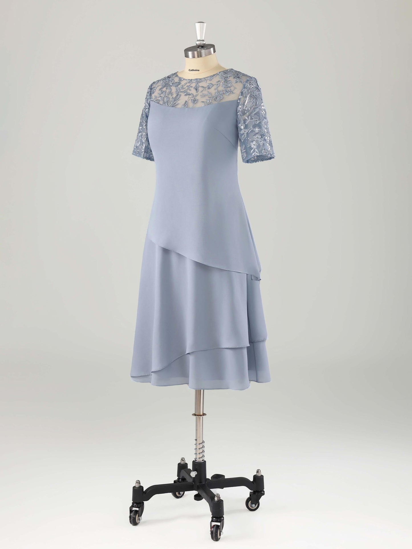Muren Modern Illusion Neckline Chiffon Mother of the Bride Dresses