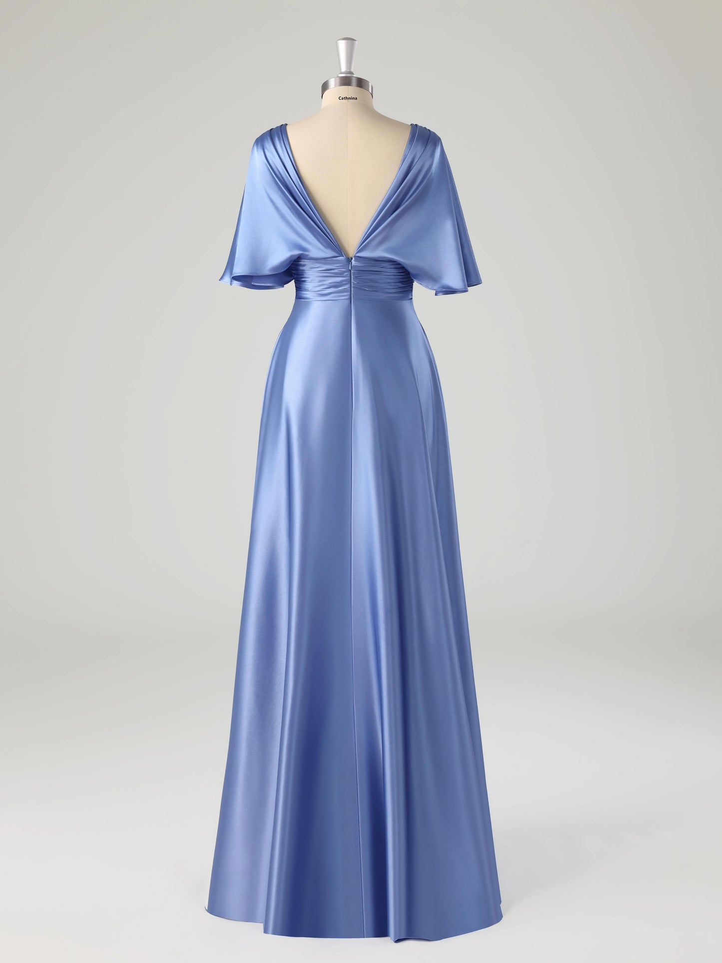 Mylin Modern V-neck Ruched Mother of the Bride Dresses with Cape