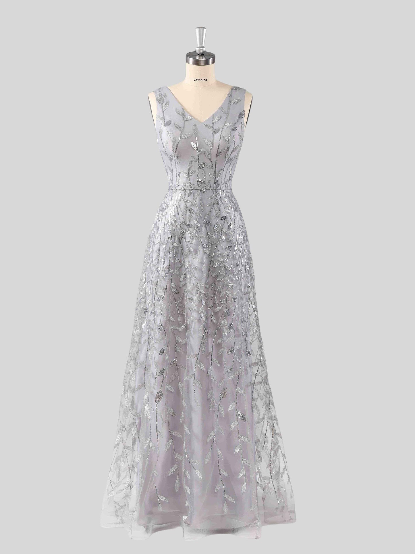 Veda Classic V-Neck A-line Formal Dresses with Sequins