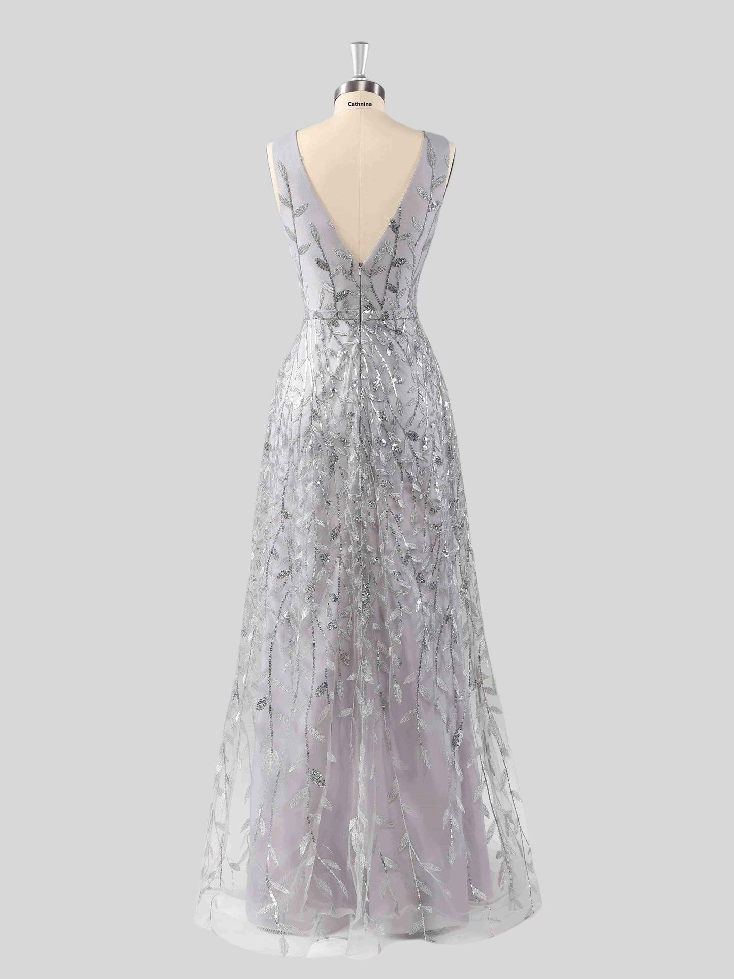 Veda Classic V-Neck A-line Formal Dresses with Sequins