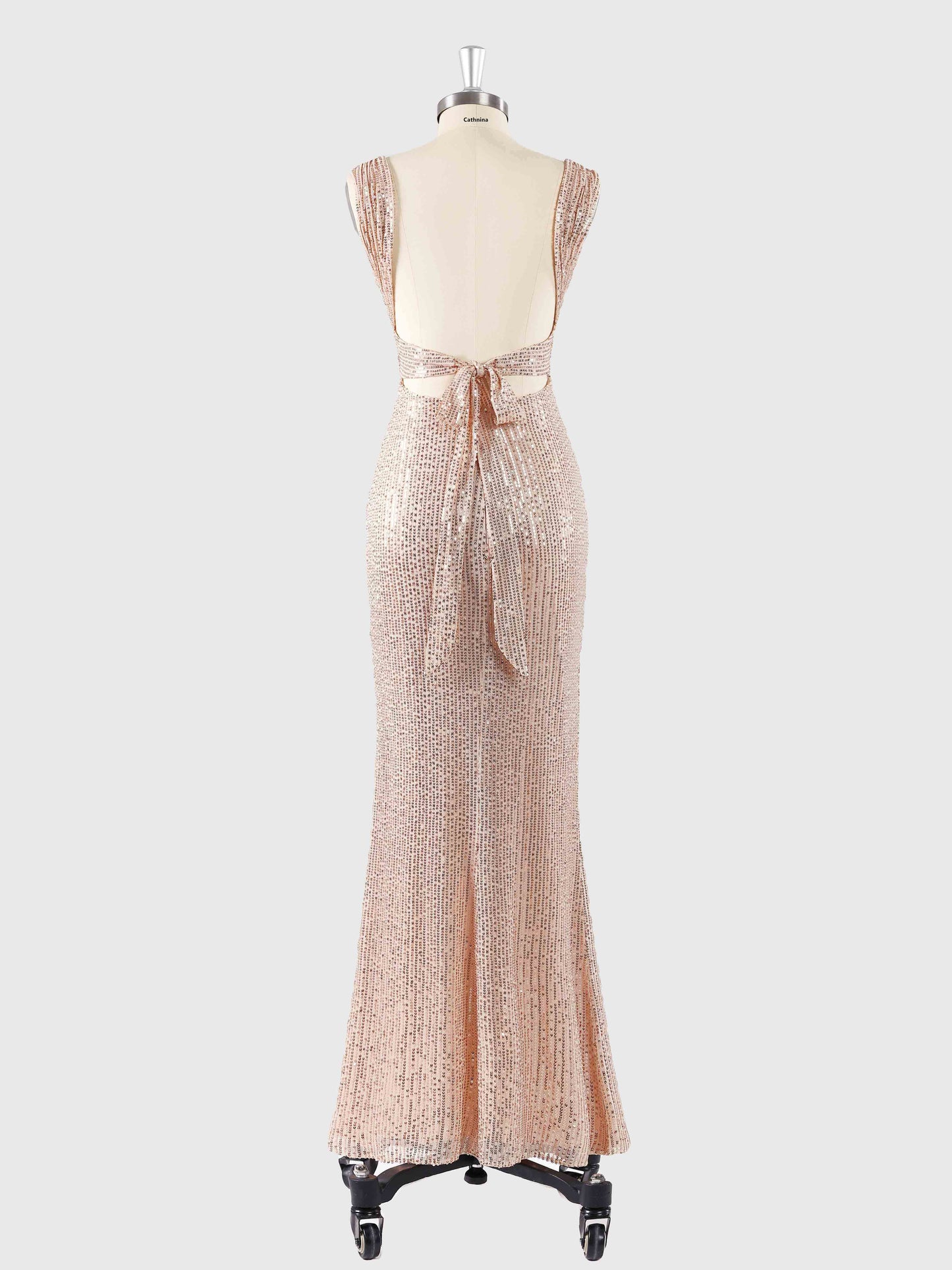 Venus Chic Square Neck Sequins Prom Dresses with Slit